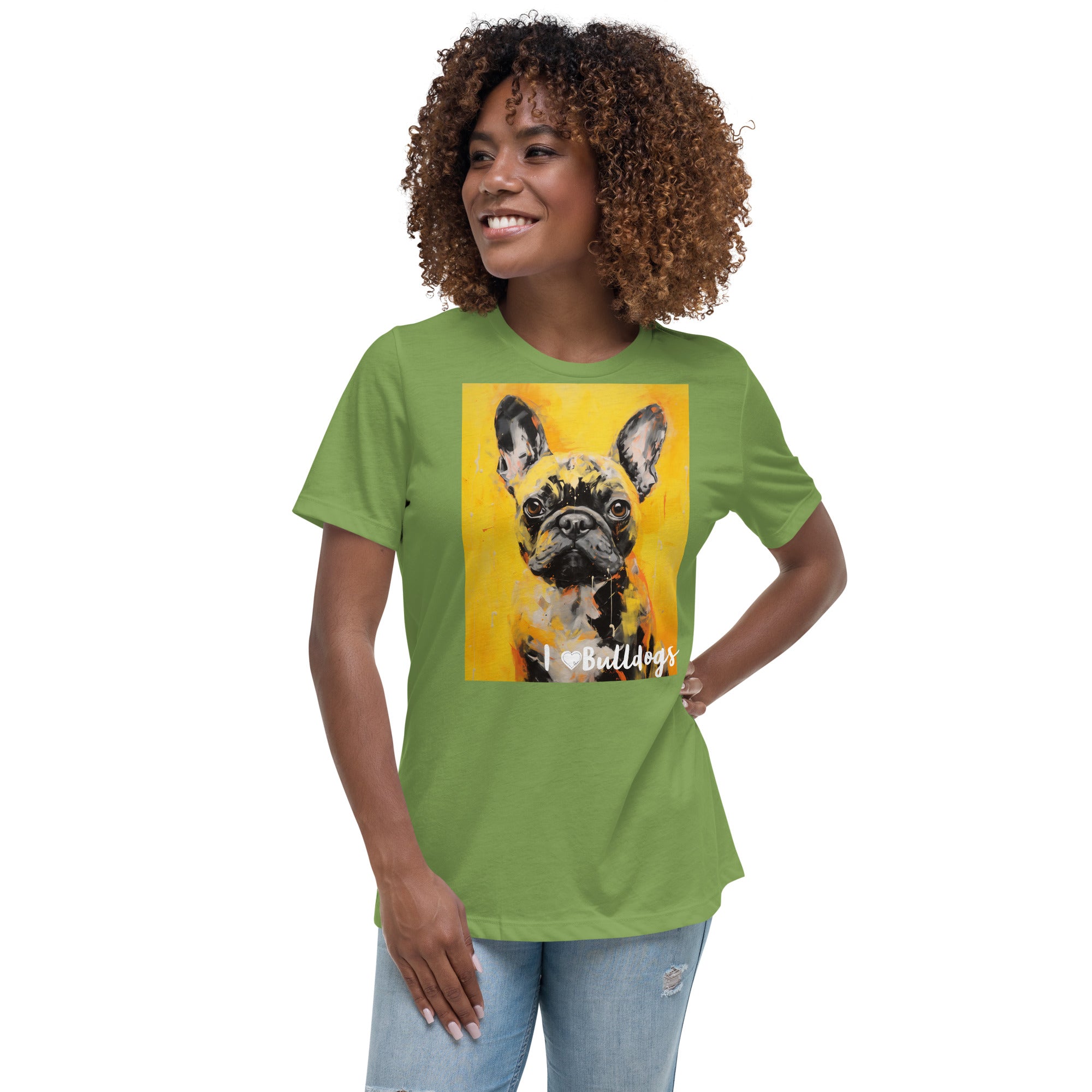 Women's Relaxed T-Shirt - I ❤ Dogs - Bulldog