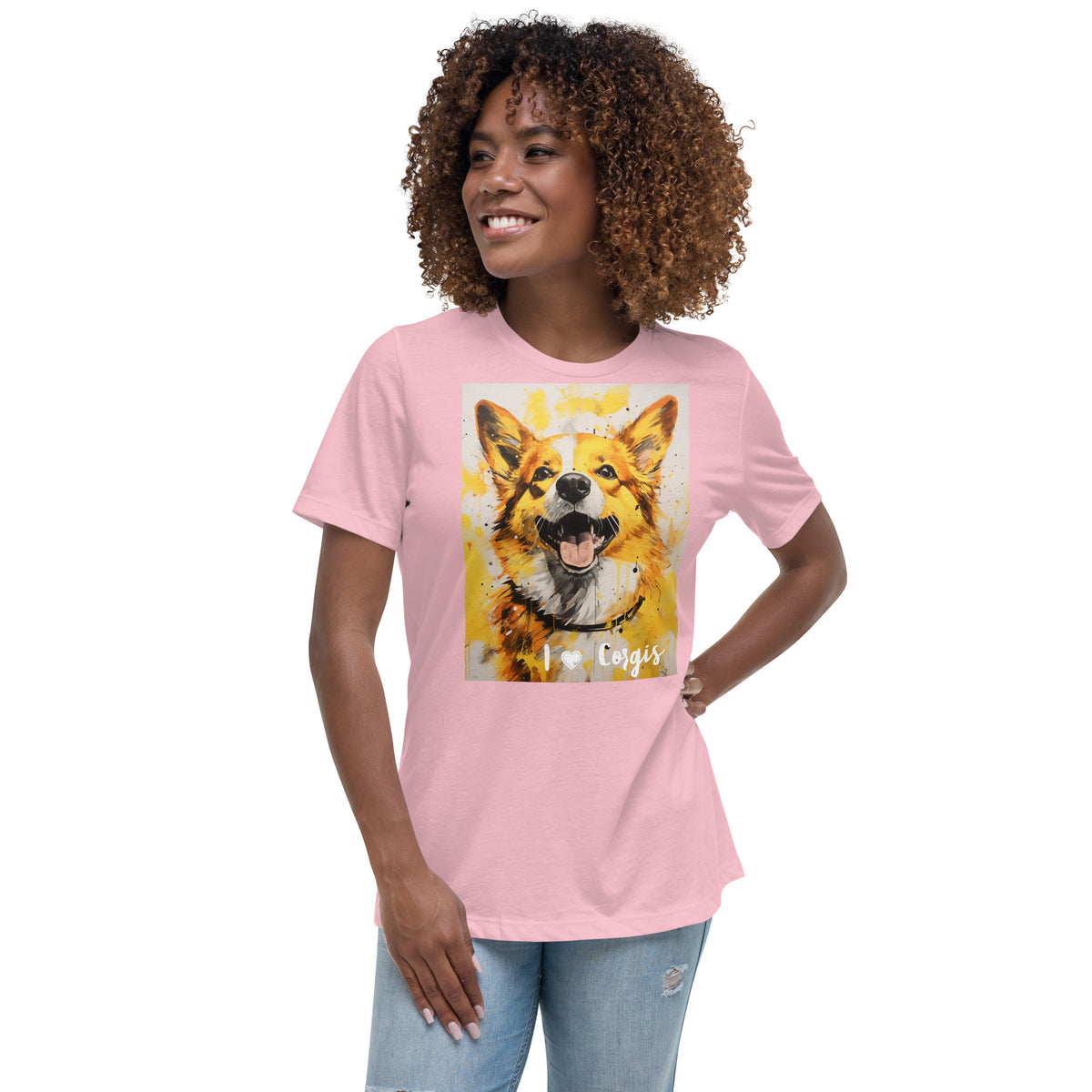 Women's Relaxed T-Shirt - I ❤ Dogs - Pembroke Welsh Corgi