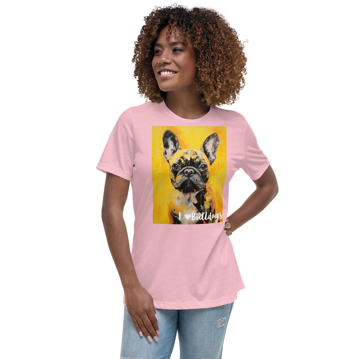 Women's Relaxed T-Shirt - I ❤ Dogs - Bulldog