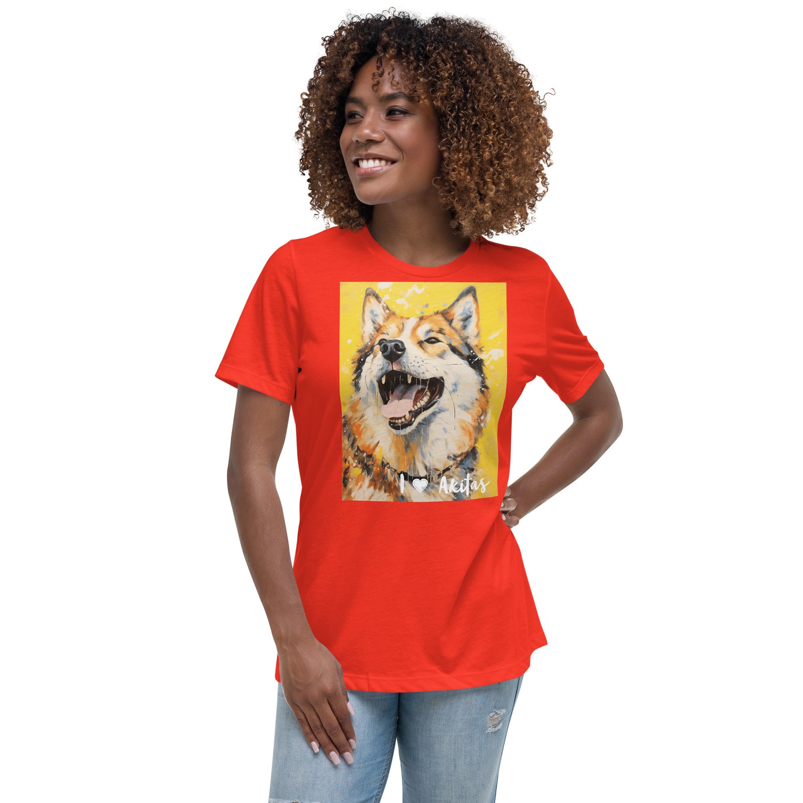 Women's Relaxed T-Shirt - I ❤ Dogs - Akita