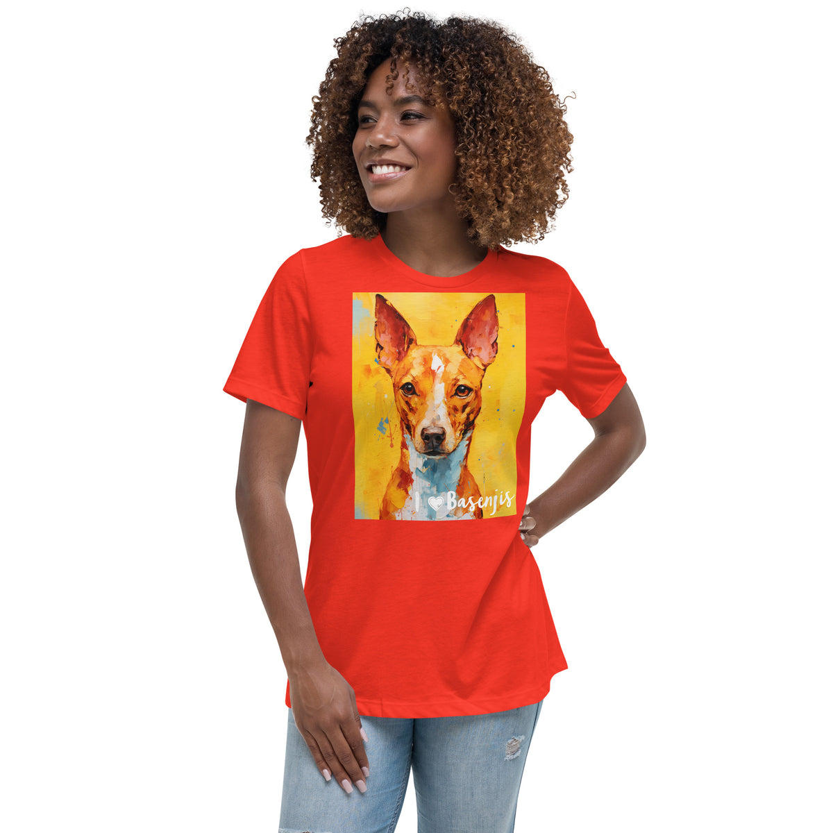 Women's Relaxed T-Shirt - I ❤ Dogs - Basenji