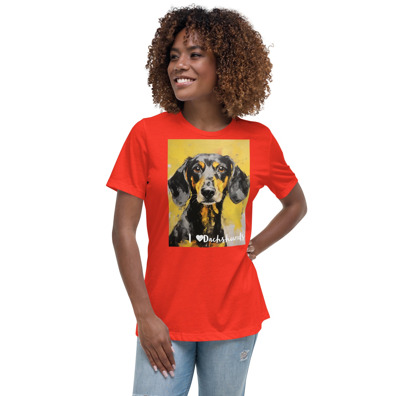 Women's Relaxed T-Shirt - I ❤ Dogs - Dachshund