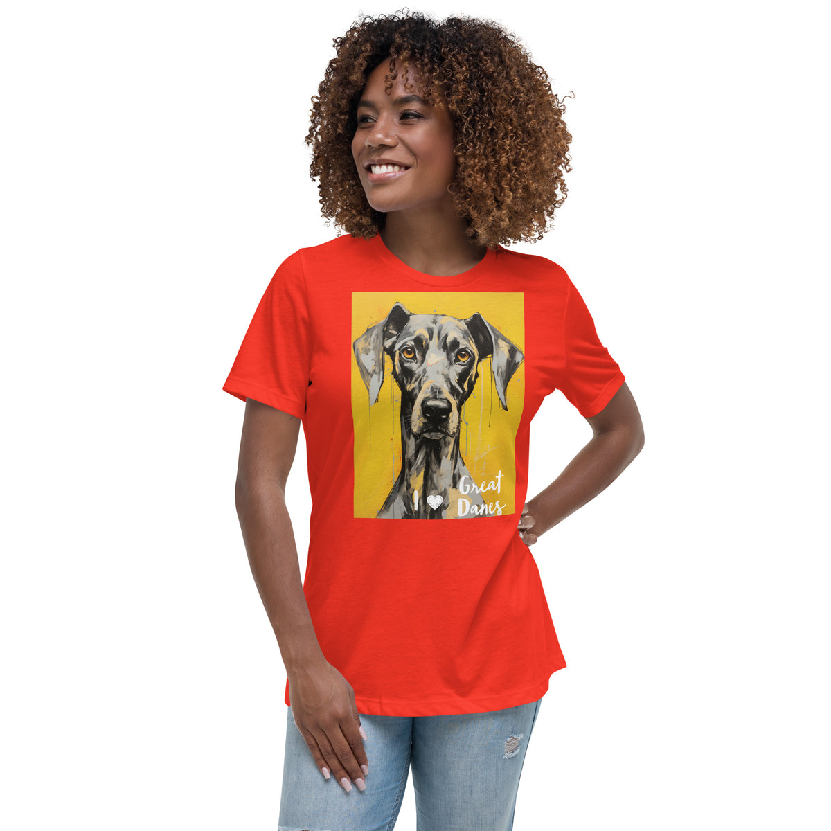 Women's Relaxed T-Shirt - I ❤ Dogs - Great Dane
