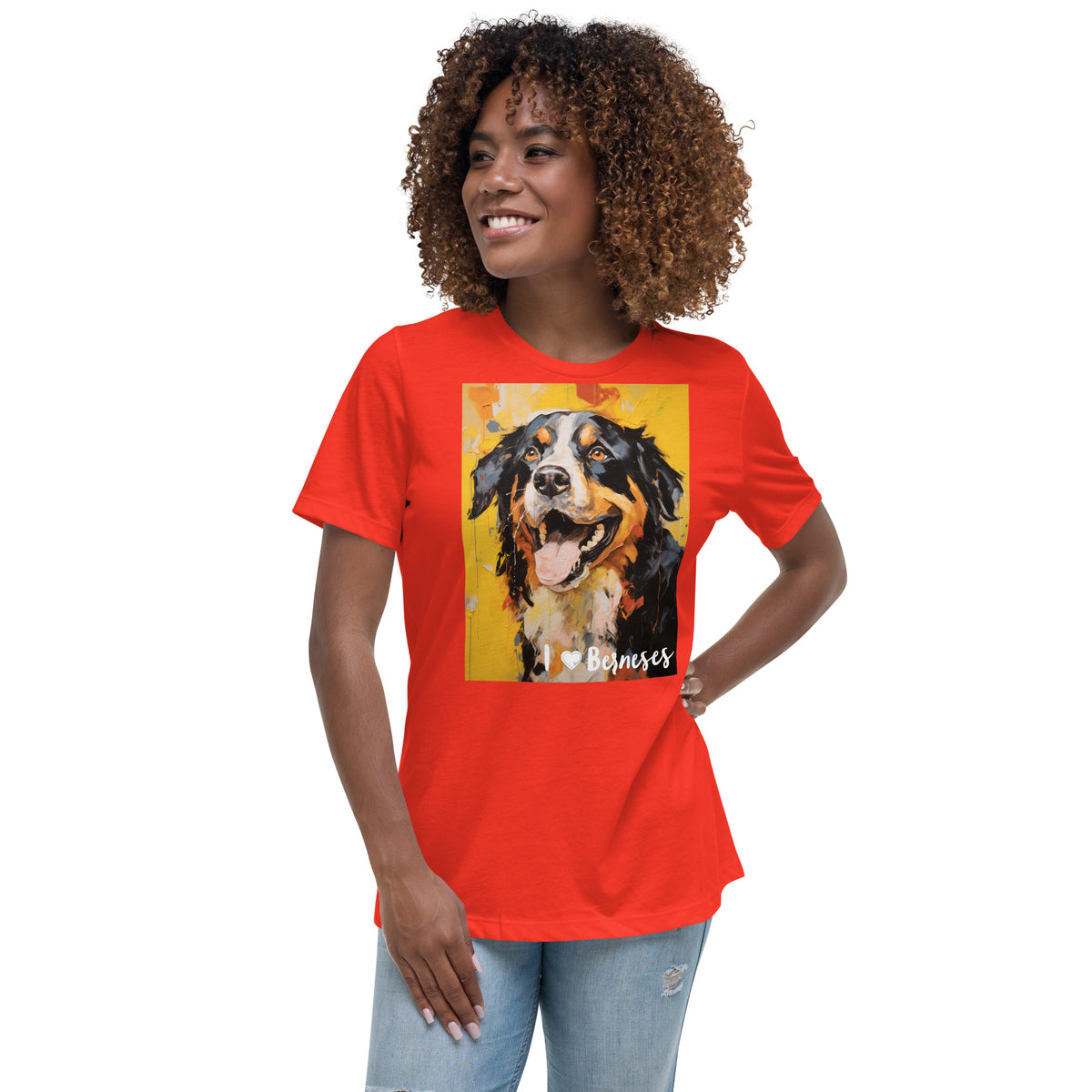 Women's Relaxed T-Shirt - I ❤ Dogs - Bernese Mountain Dog