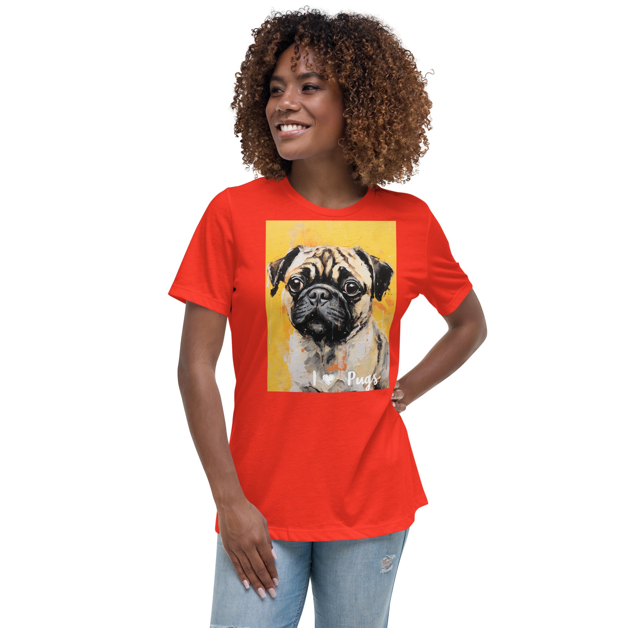 Women's Relaxed T-Shirt - I ❤ Dogs - Pug