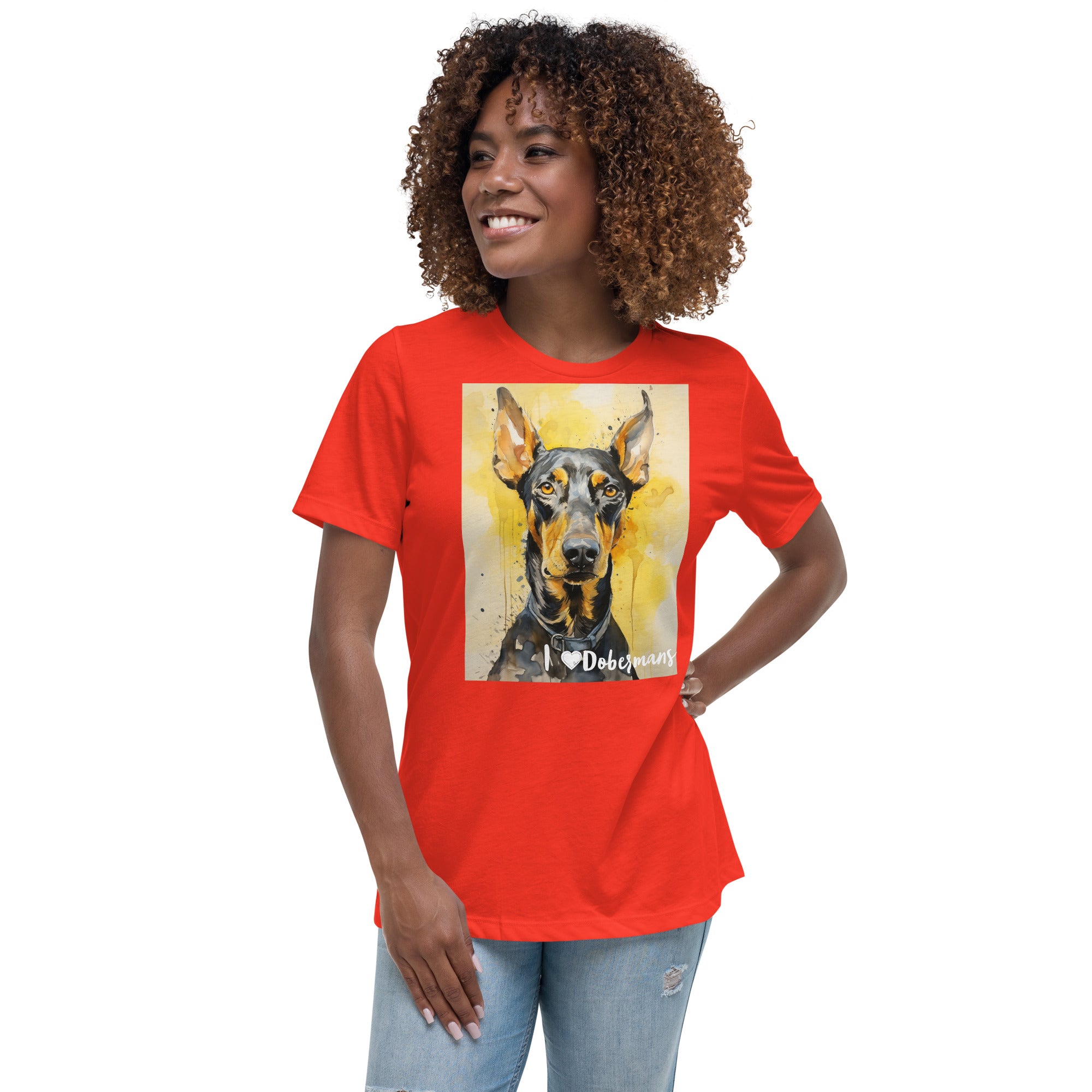 Women's Relaxed T-Shirt - I ❤ Dogs - Doberman Pinscher