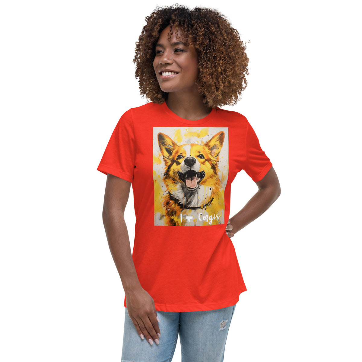 Women's Relaxed T-Shirt - I ❤ Dogs - Pembroke Welsh Corgi