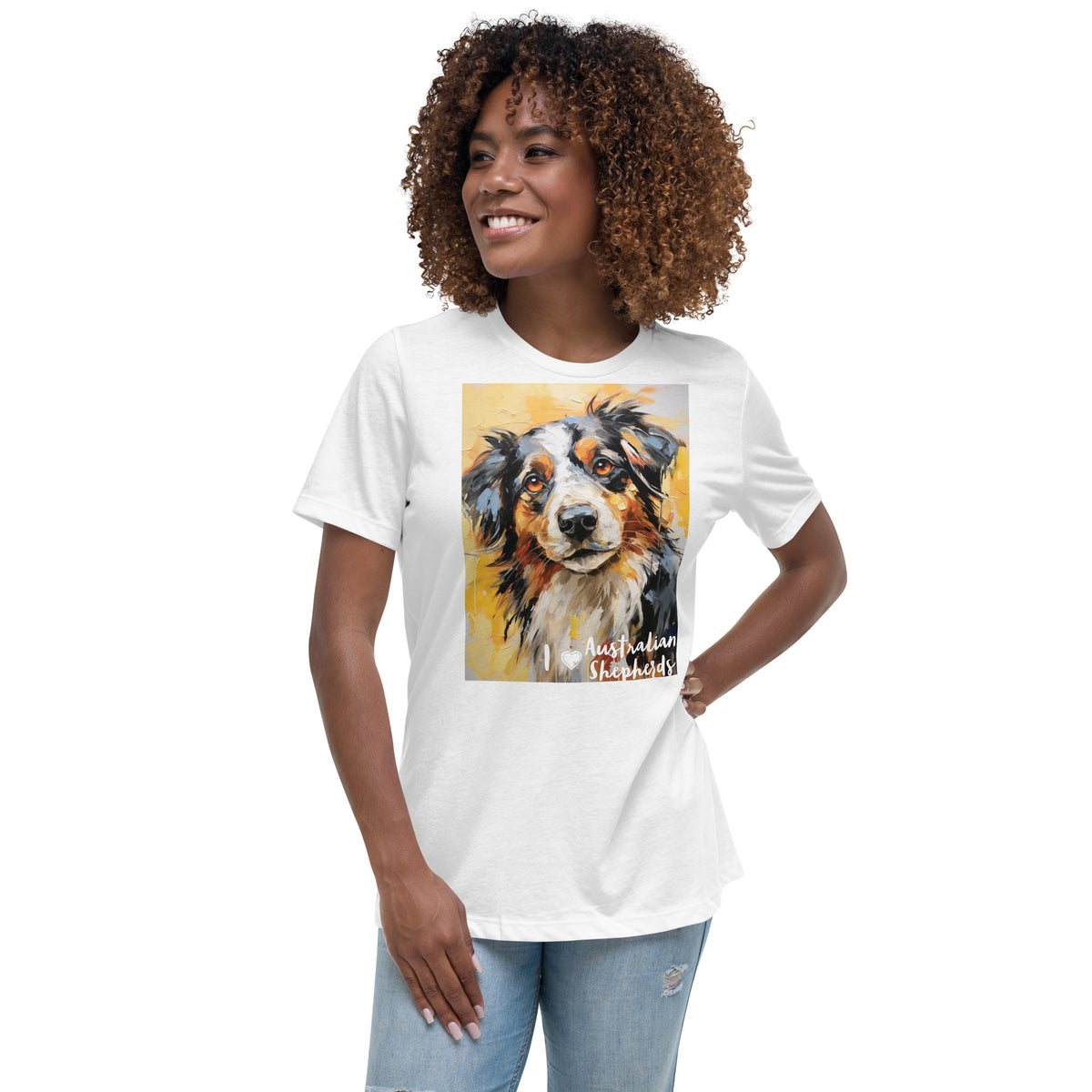 Women's Relaxed T-Shirt - I ❤ Dogs - Australian Shepherd