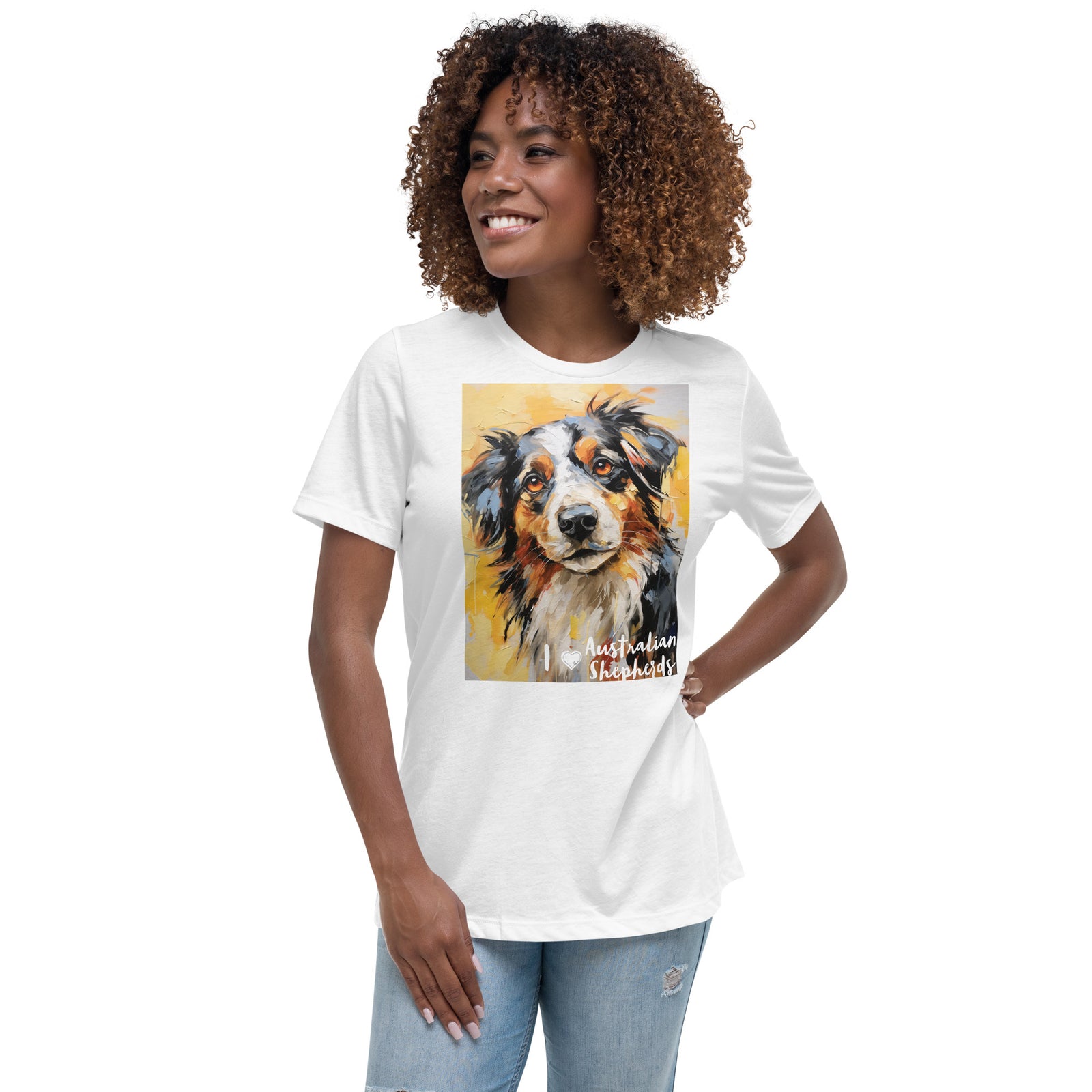 Women's Relaxed T-Shirt - I ❤ Dogs - Australian Shepherd