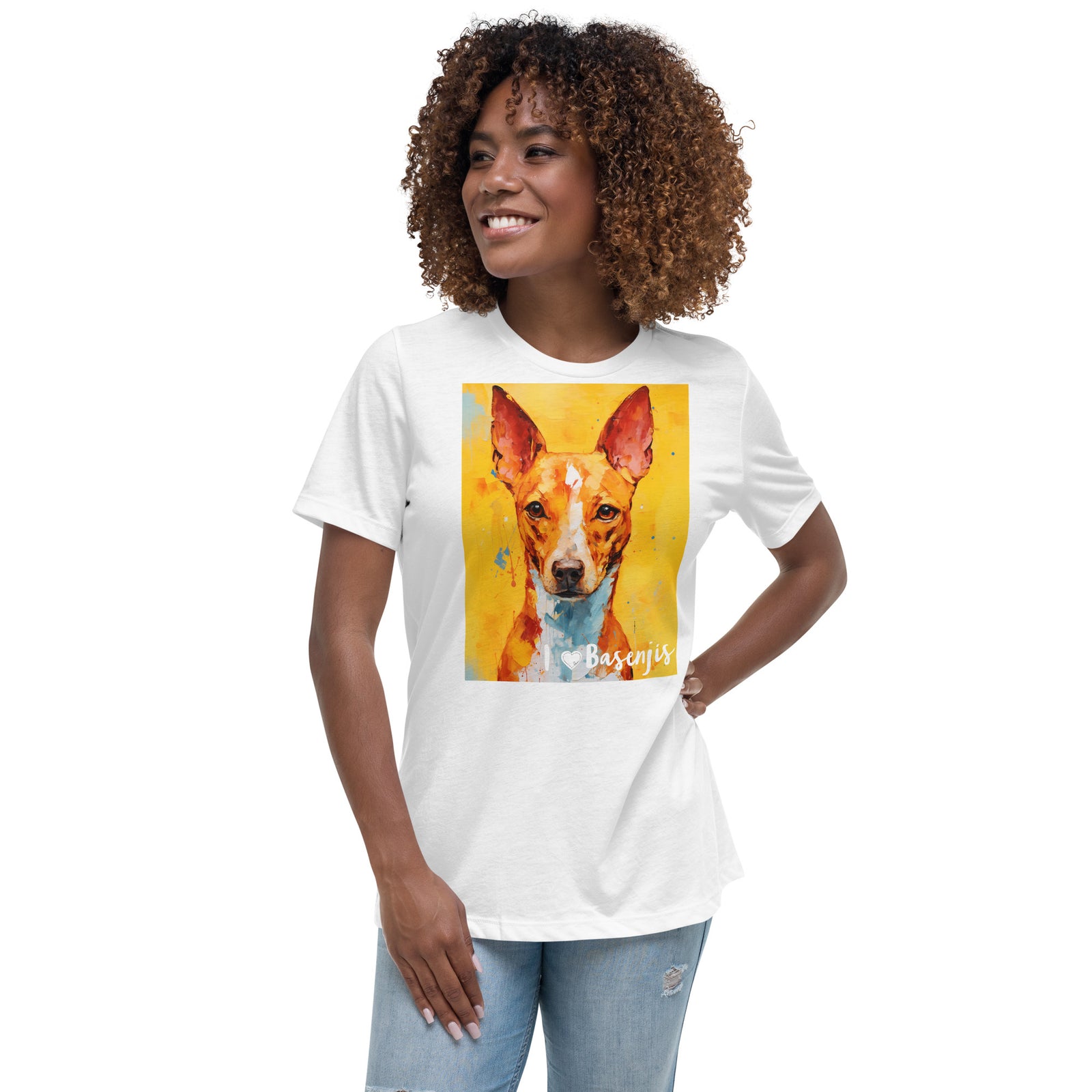 Women's Relaxed T-Shirt - I ❤ Dogs - Basenji