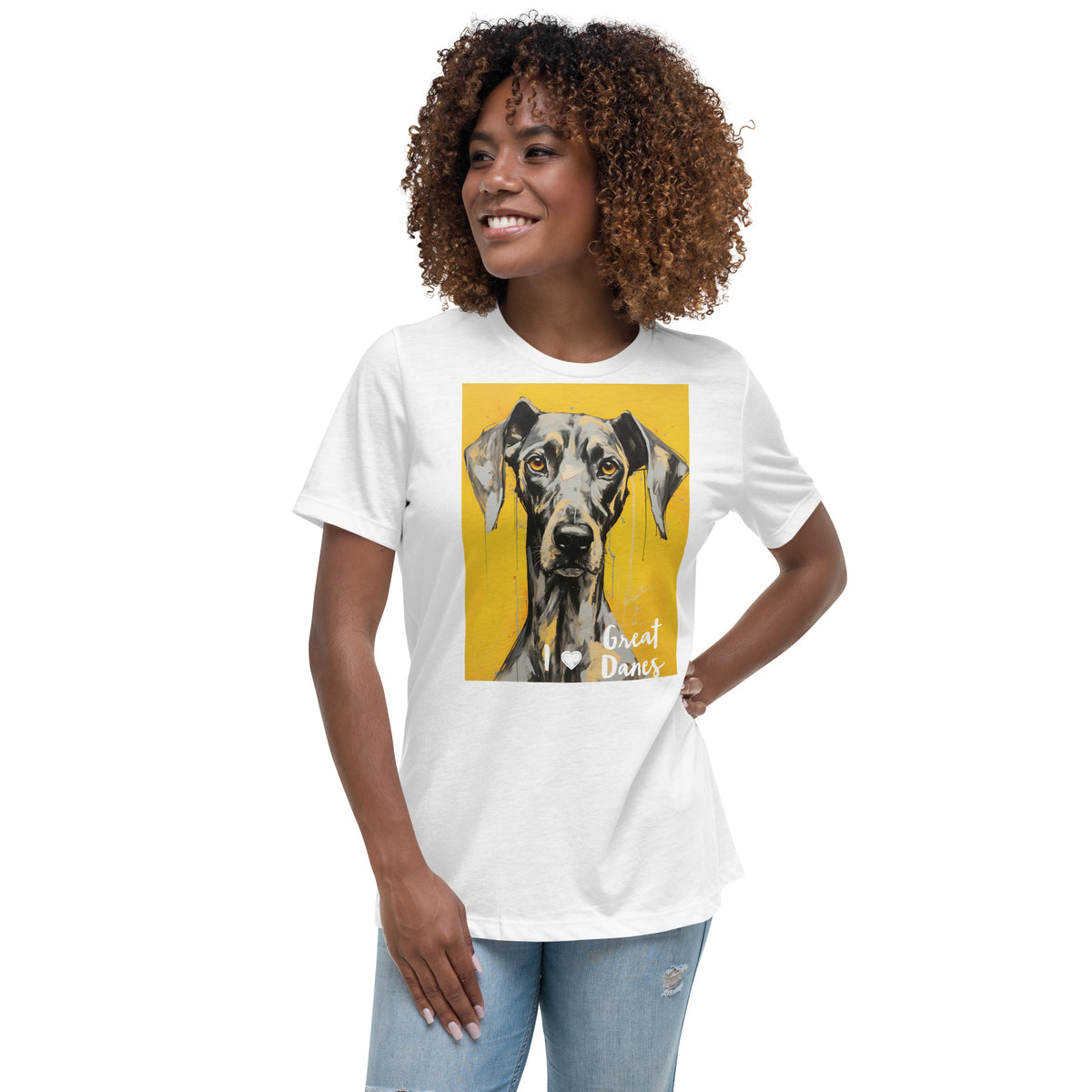 Women's Relaxed T-Shirt - I ❤ Dogs - Great Dane