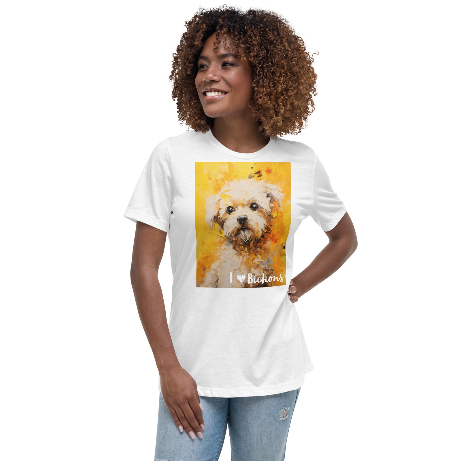 Women's Relaxed T-Shirt - I ❤ Dogs - Bichon Frise