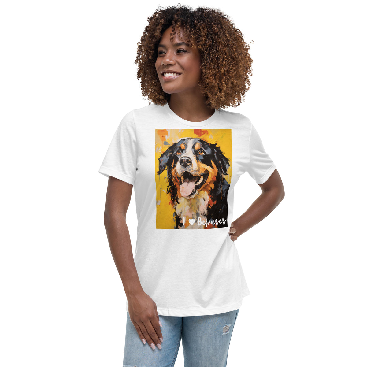 Women's Relaxed T-Shirt - I ❤ Dogs - Bernese Mountain Dog