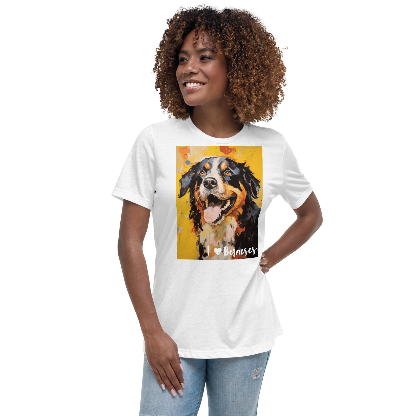 Women's Relaxed T-Shirt - I ❤ Dogs - Bernese Mountain Dog