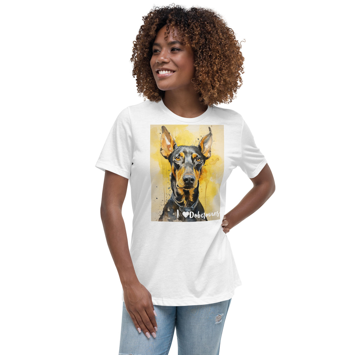 Women's Relaxed T-Shirt - I ❤ Dogs - Doberman Pinscher
