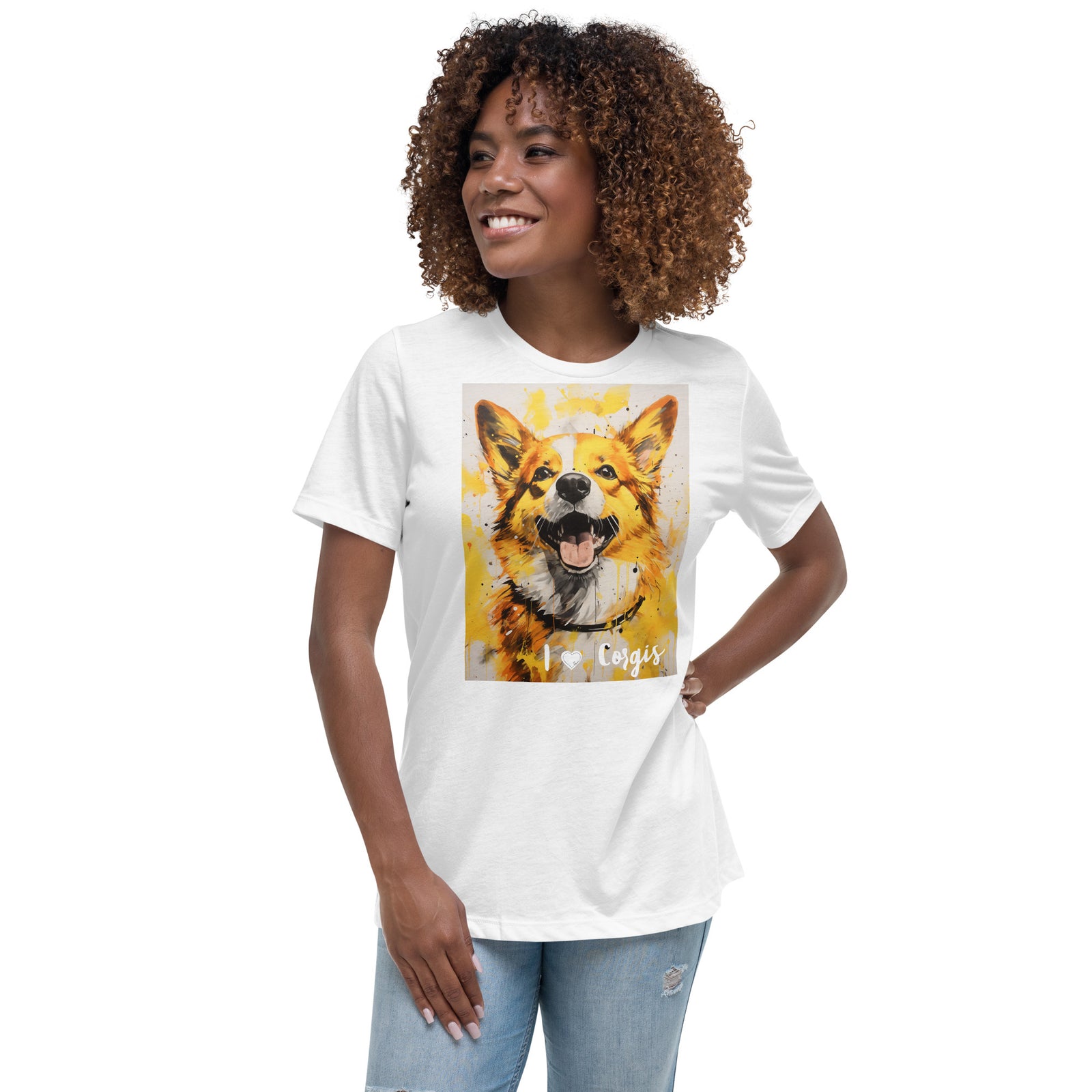Women's Relaxed T-Shirt - I ❤ Dogs - Pembroke Welsh Corgi