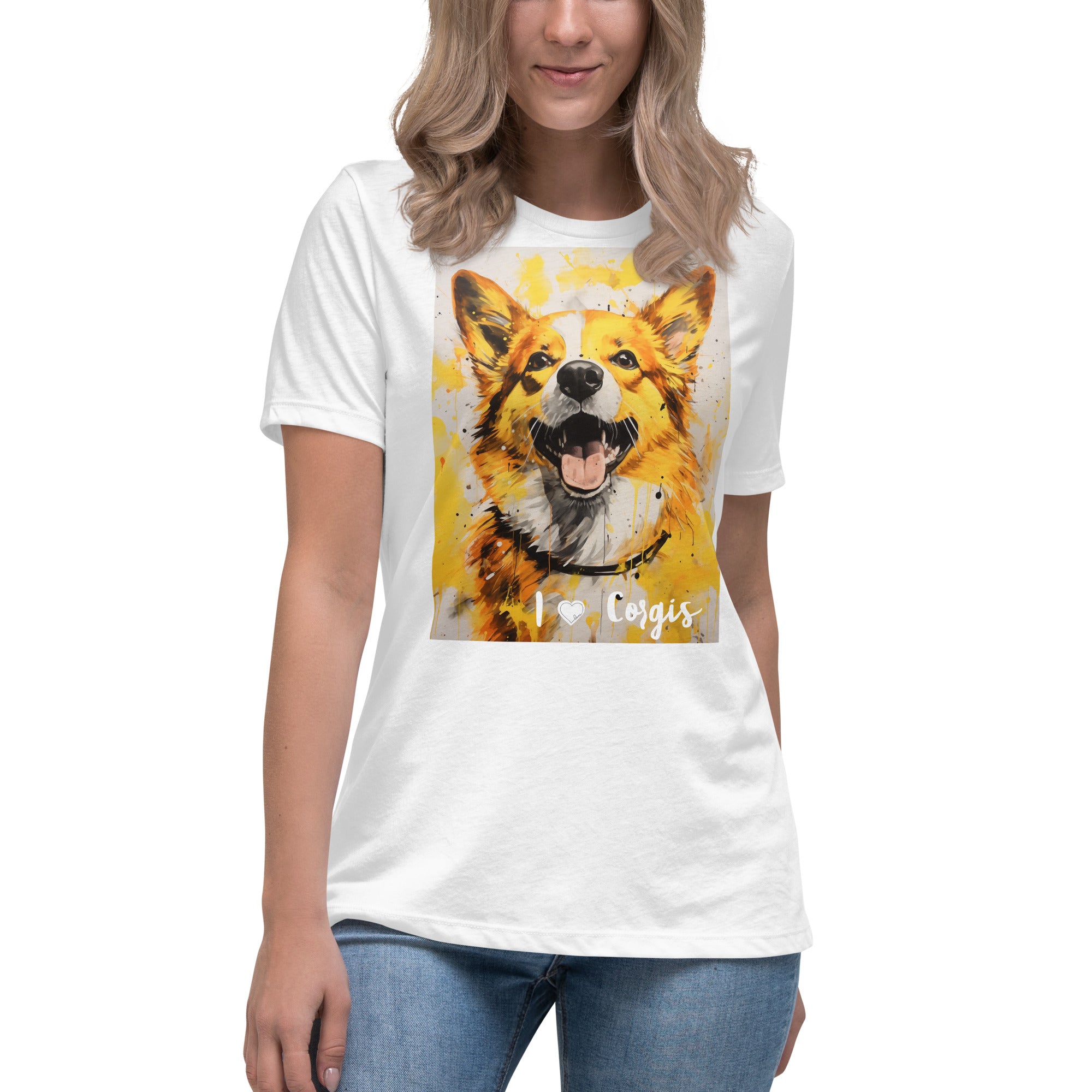 Women's Relaxed T-Shirt - I ❤ Dogs - Pembroke Welsh Corgi