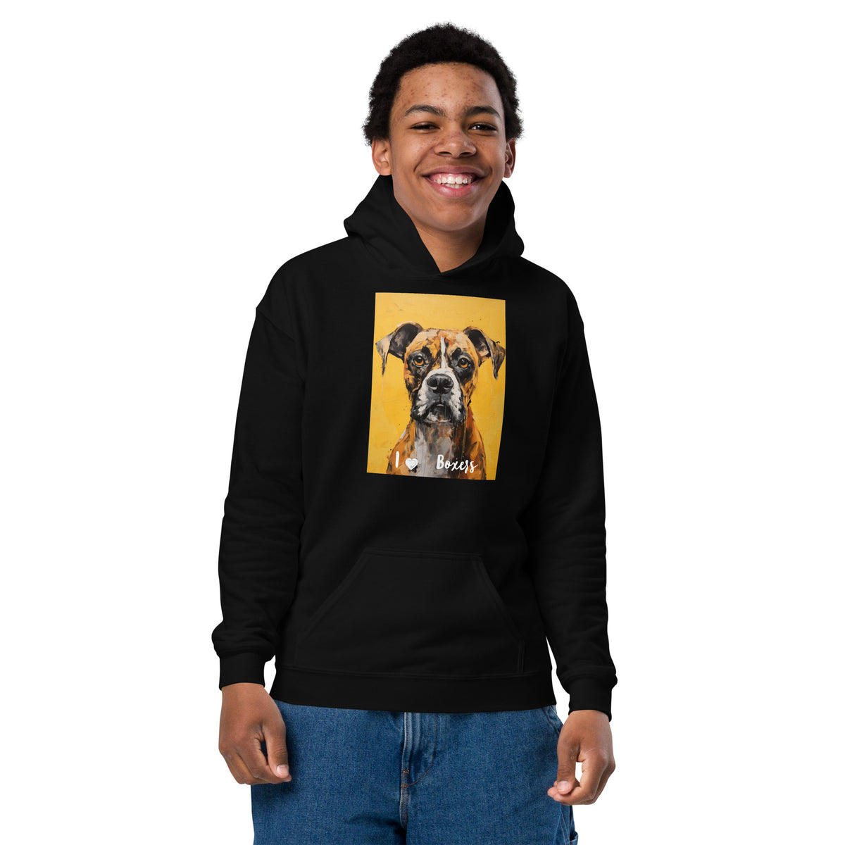 Youth heavy blend hoodie - I ❤ Dogs - Boxer