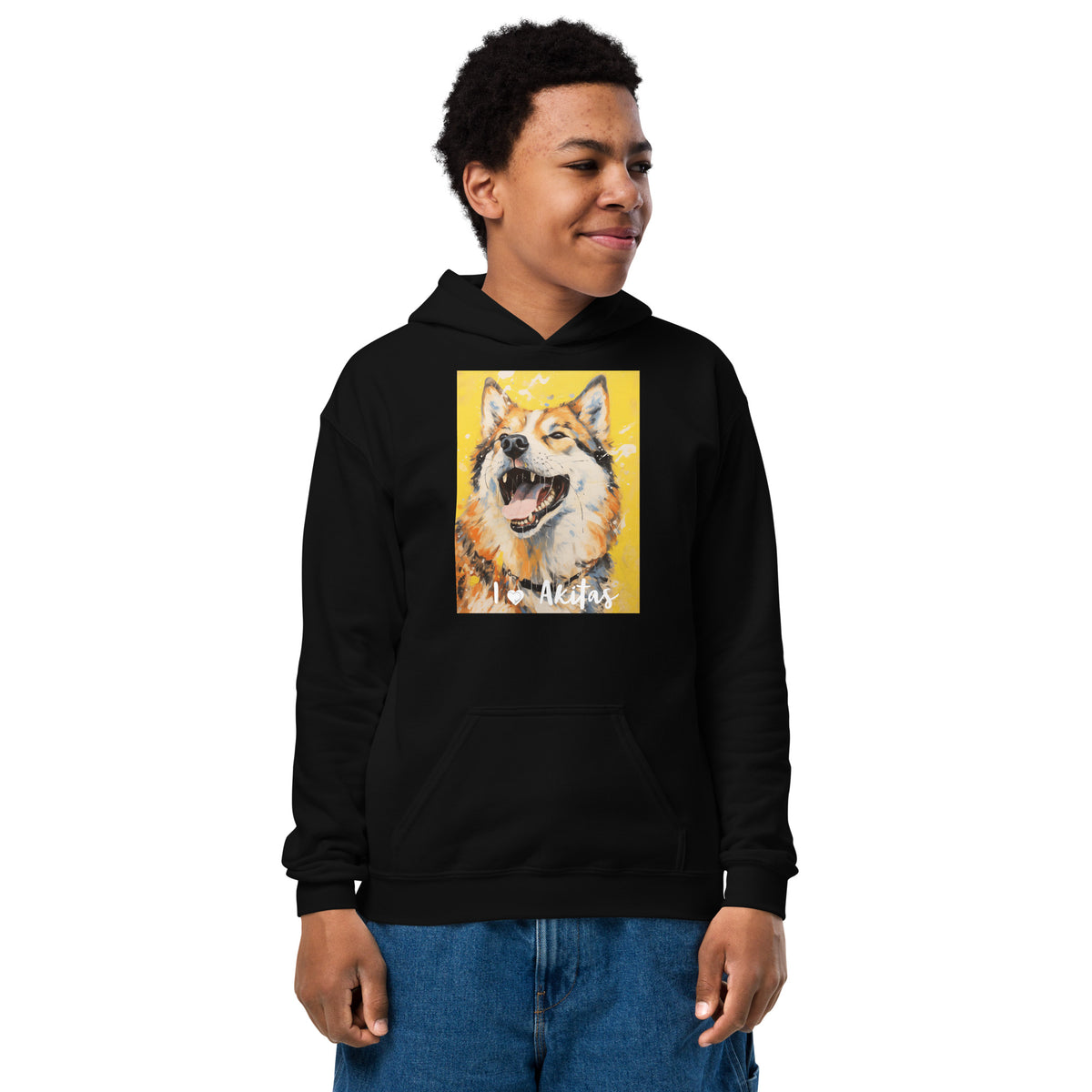 Youth heavy blend hoodie I ❤ Dogs - Akita