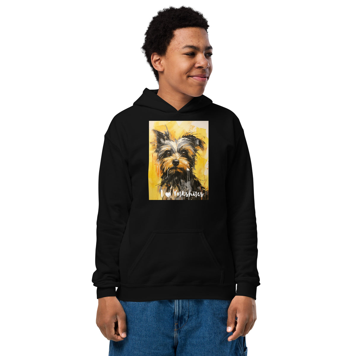 Youth heavy blend hoodie - I ❤ Dogs - Yorkshire Terrier