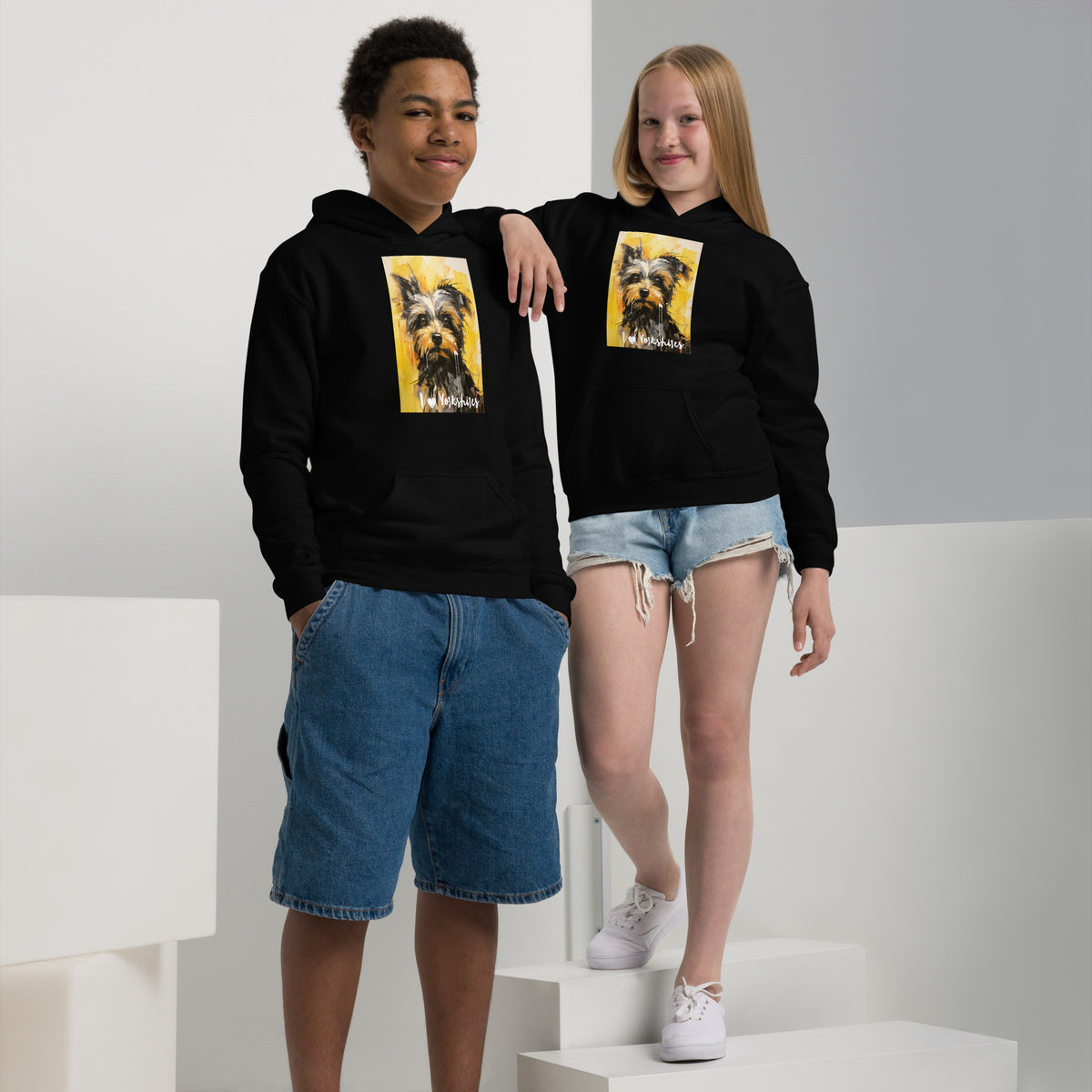 Youth heavy blend hoodie - I ❤ Dogs - Yorkshire Terrier