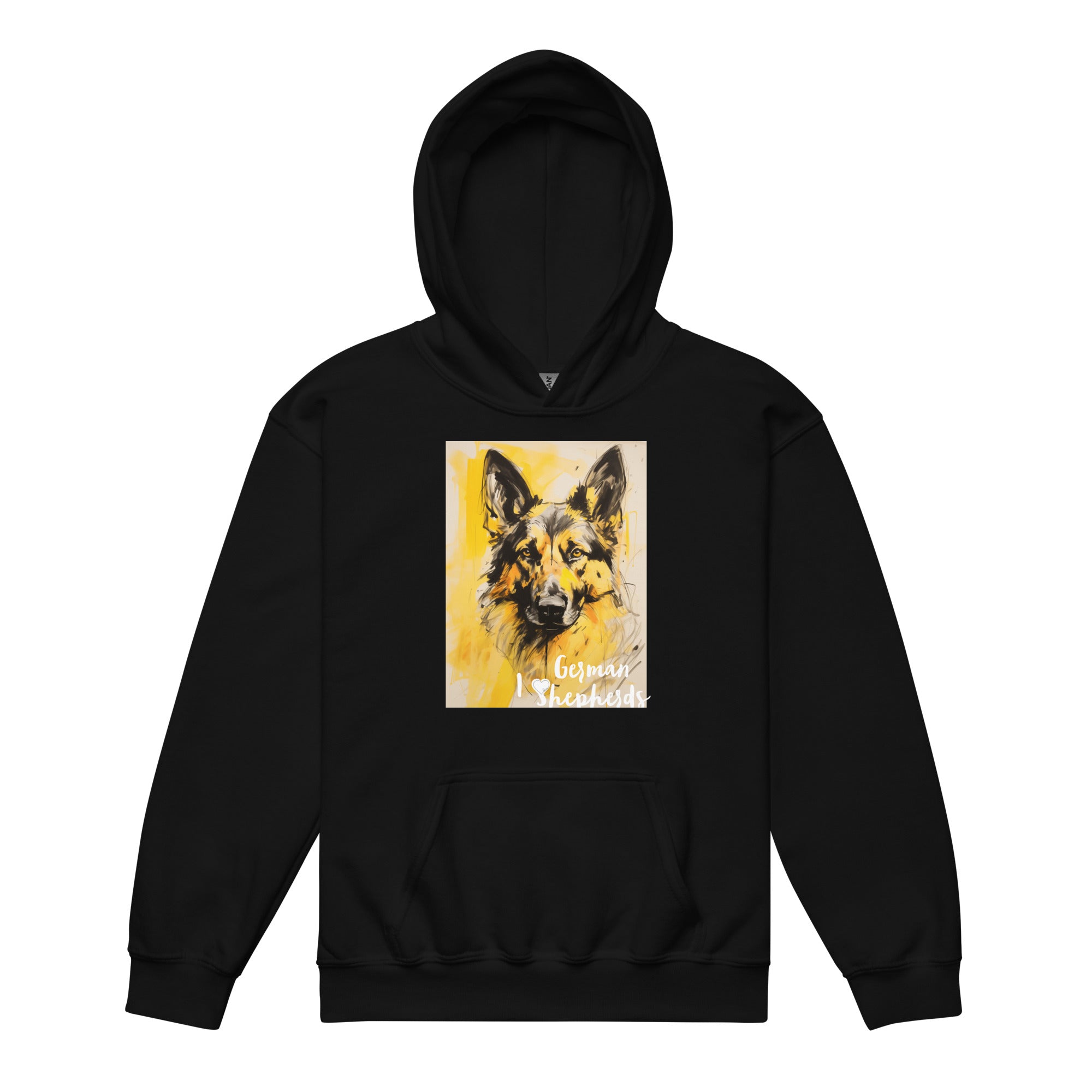 Youth heavy blend hoodie- I ❤ Dogs - German Shepherd