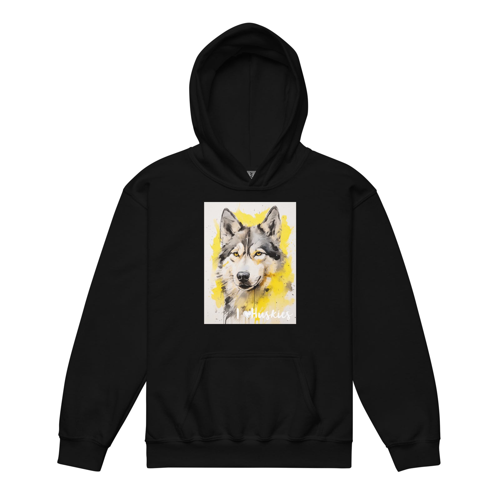 Youth heavy blend hoodie- I ❤ Dogs - Siberian Husky