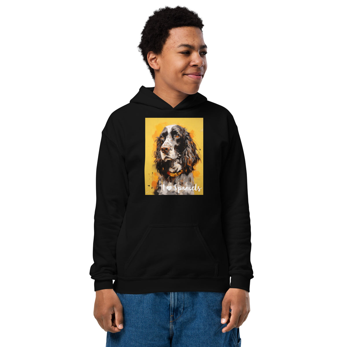 Youth heavy blend hoodie- I ❤ Dogs - Cocker Spaniel (American)