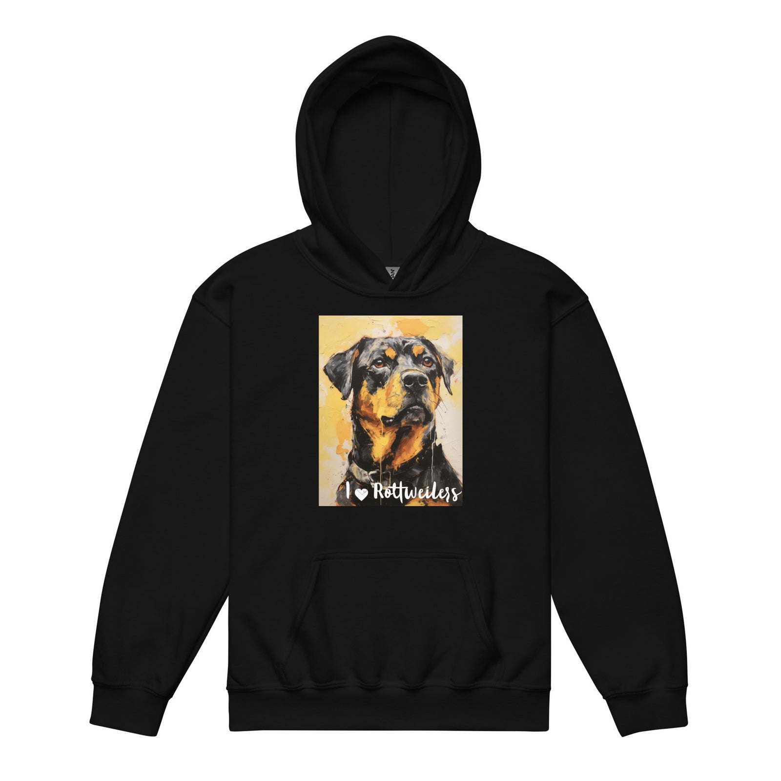 Youth heavy blend hoodie- I ❤ Dogs - Rottweiler