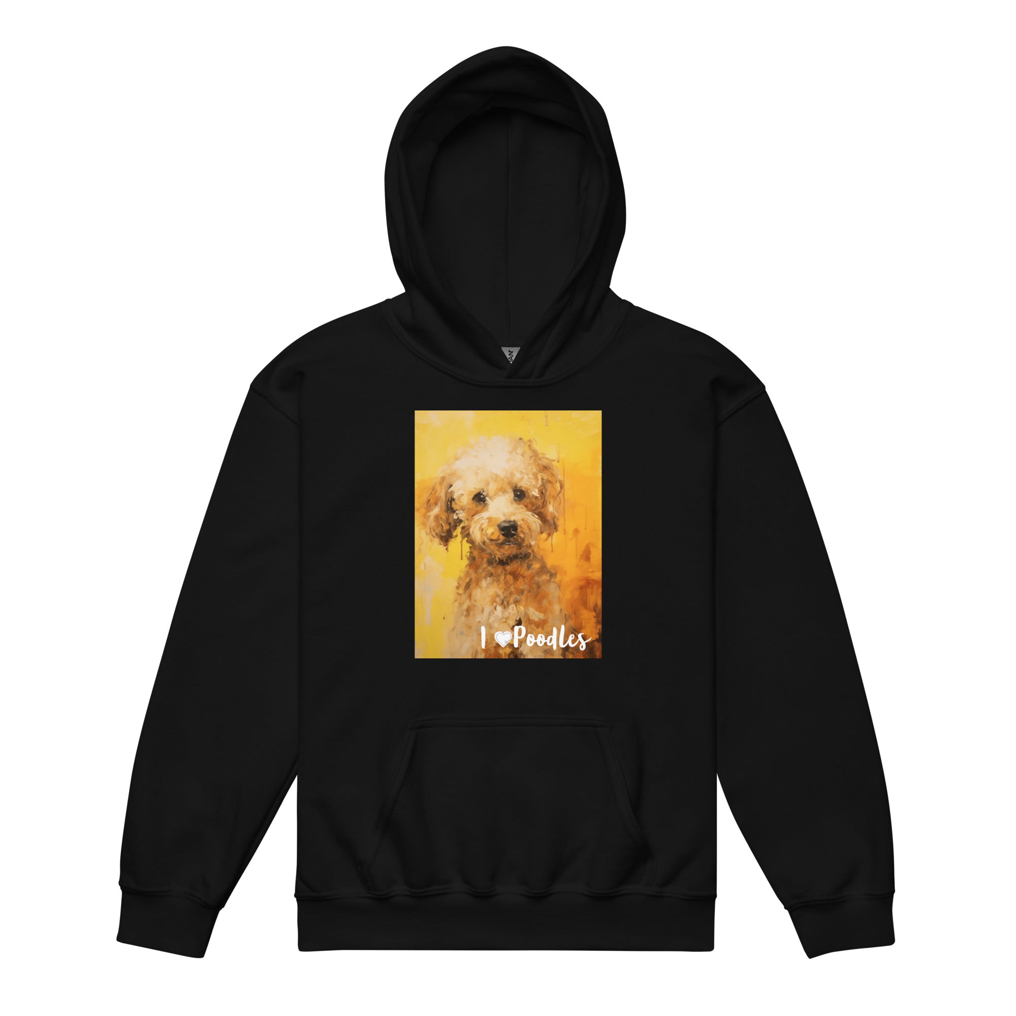 Youth heavy blend hoodie- I ❤ Dogs - Poodle