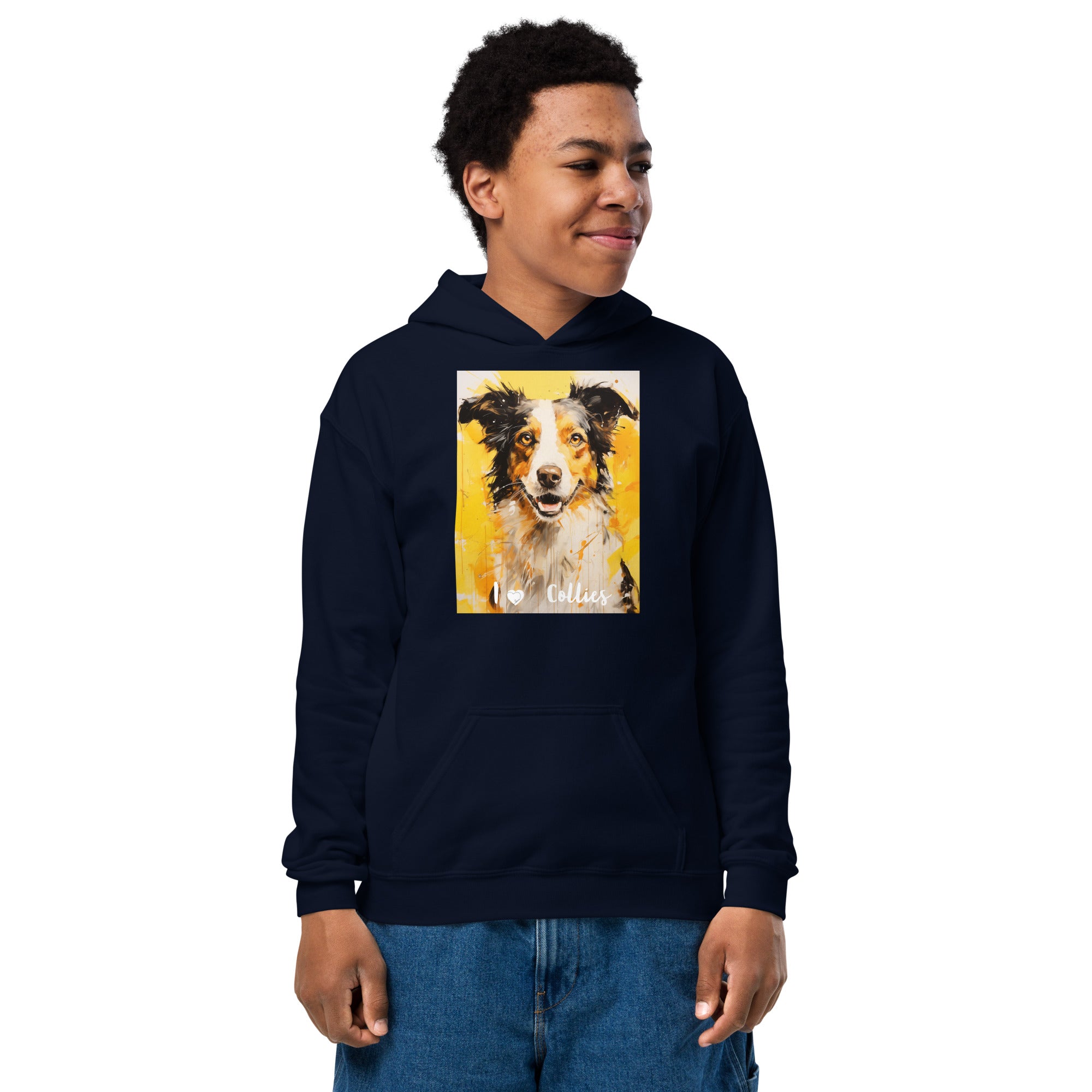 Youth heavy blend hoodie - I ❤ Dogs - Border Collie