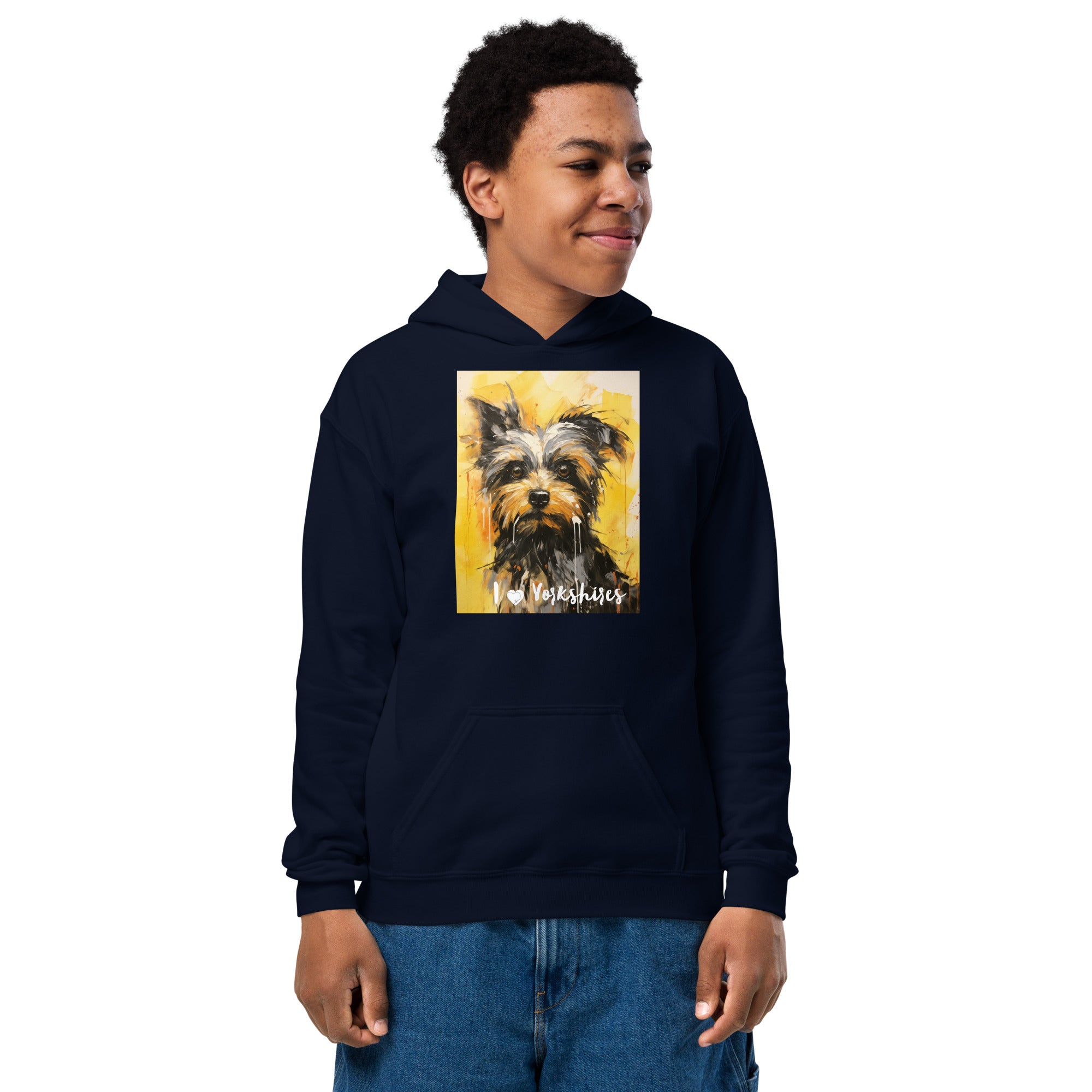 Youth heavy blend hoodie - I ❤ Dogs - Yorkshire Terrier