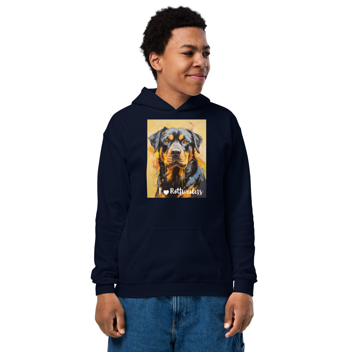 Youth heavy blend hoodie  - I ❤ Dogs - Rottweiler
