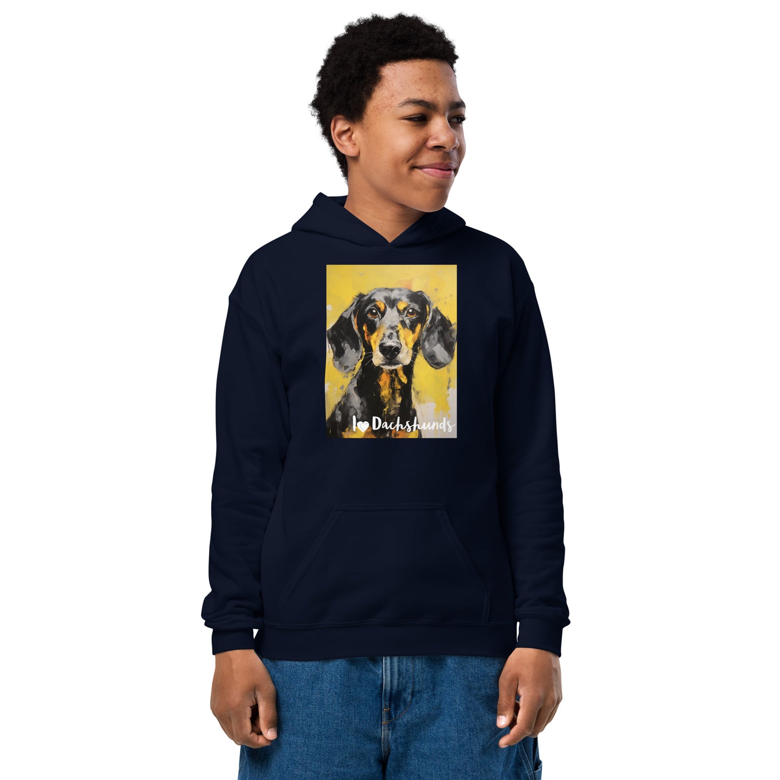Youth heavy blend hoodie I ❤ Dogs - Dachshund