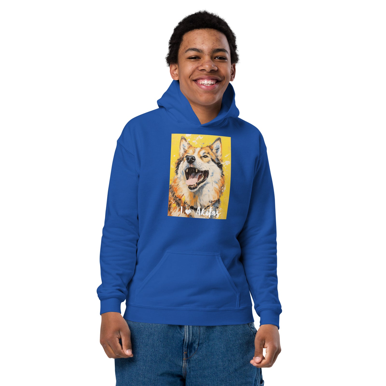Youth heavy blend hoodie I ❤ Dogs - Akita