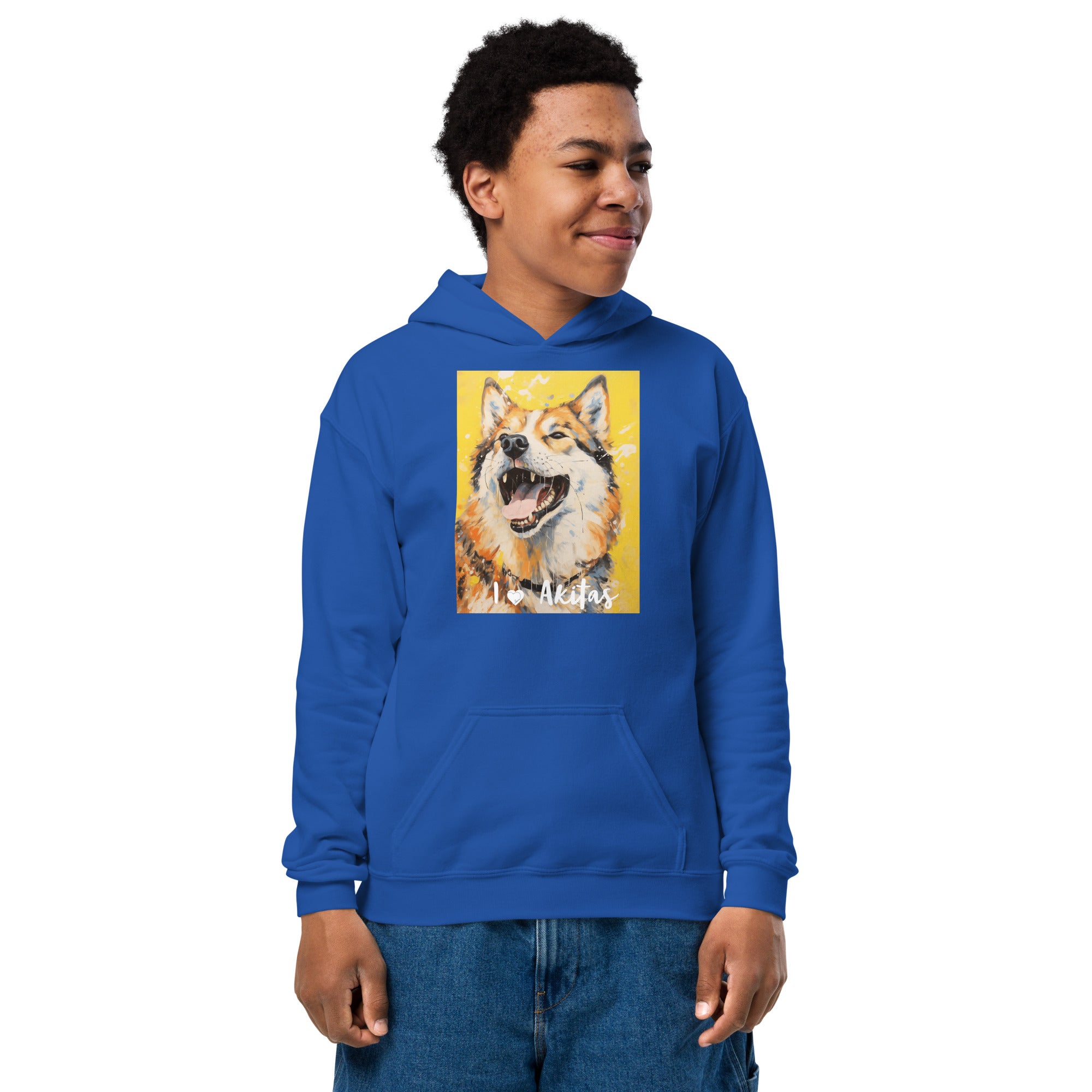 Youth heavy blend hoodie I ❤ Dogs - Akita