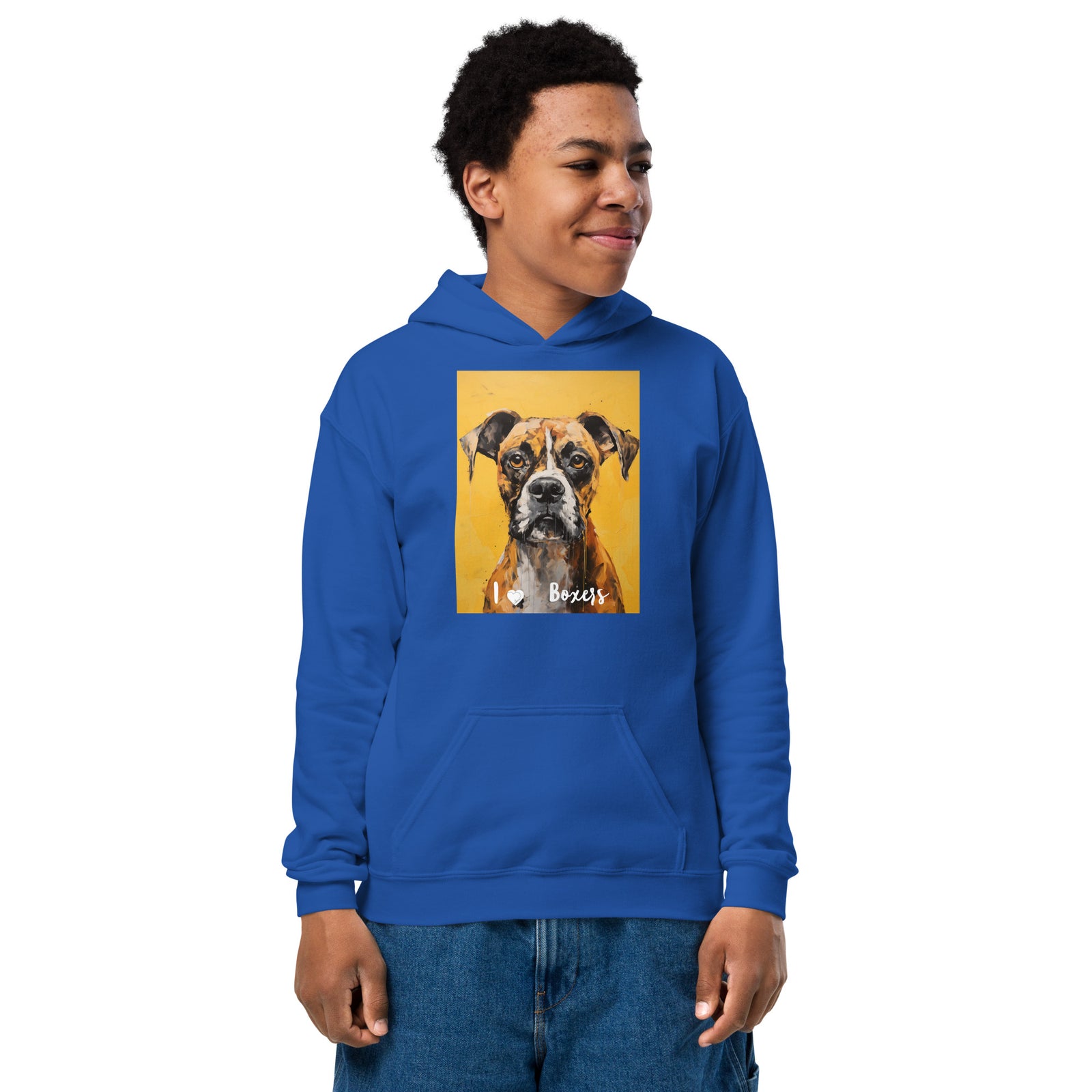 Youth heavy blend hoodie - I ❤ Dogs - Boxer