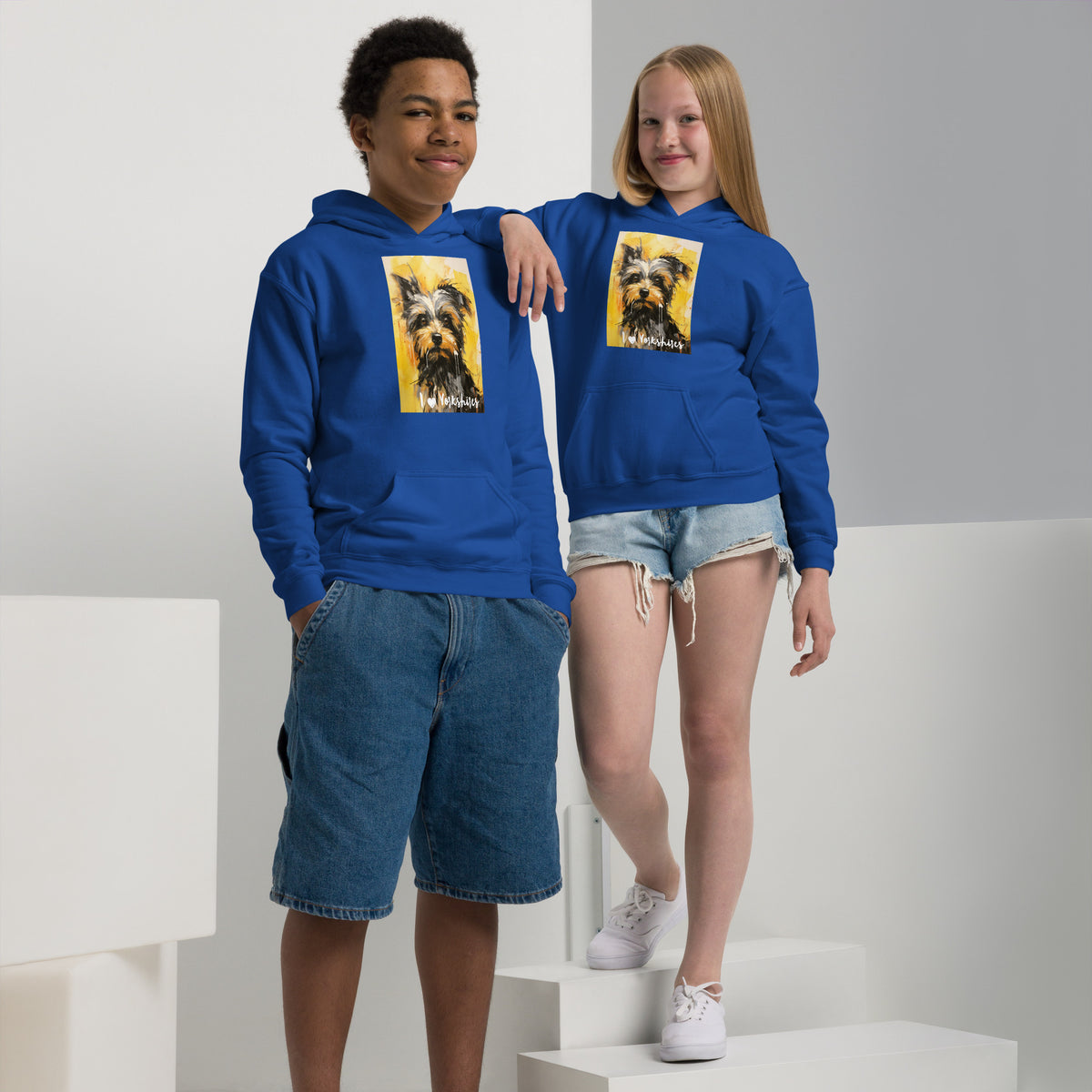 Youth heavy blend hoodie - I ❤ Dogs - Yorkshire Terrier