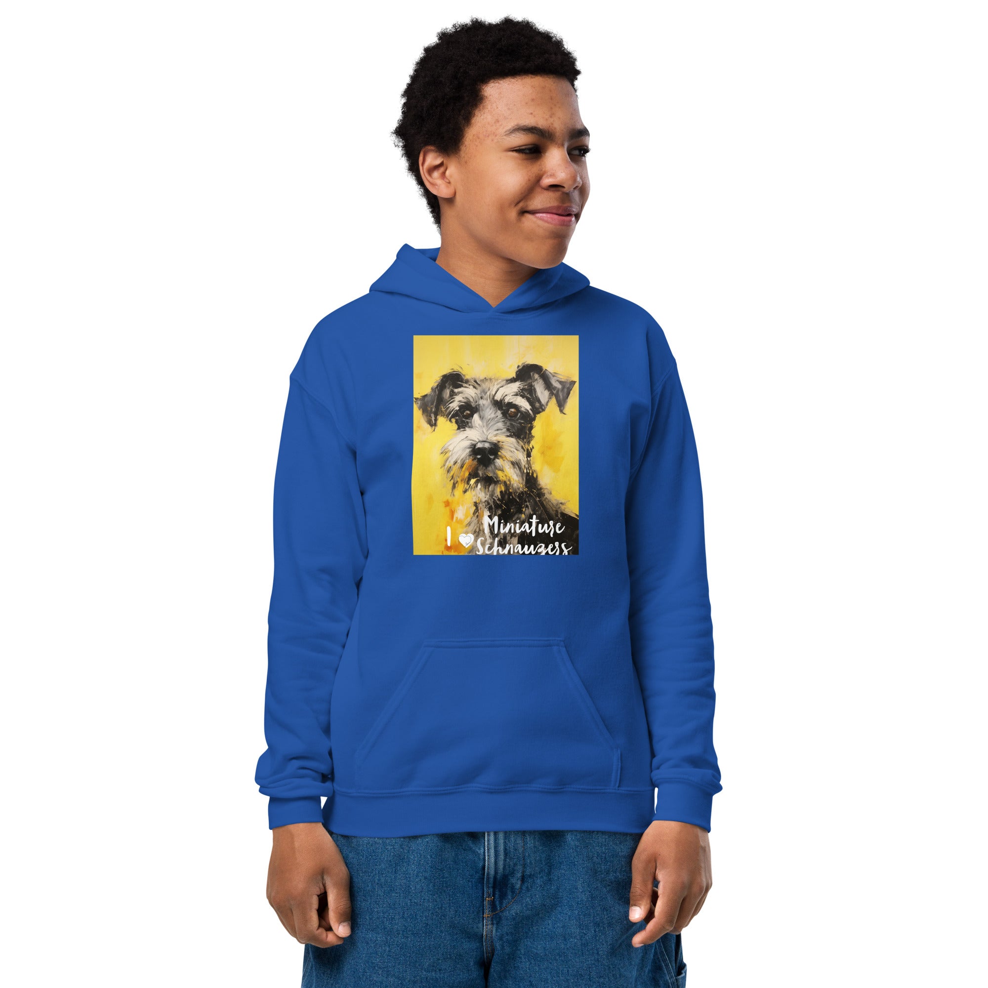 Youth heavy blend hoodie - I ❤ Dogs - Miniature Schnauzer