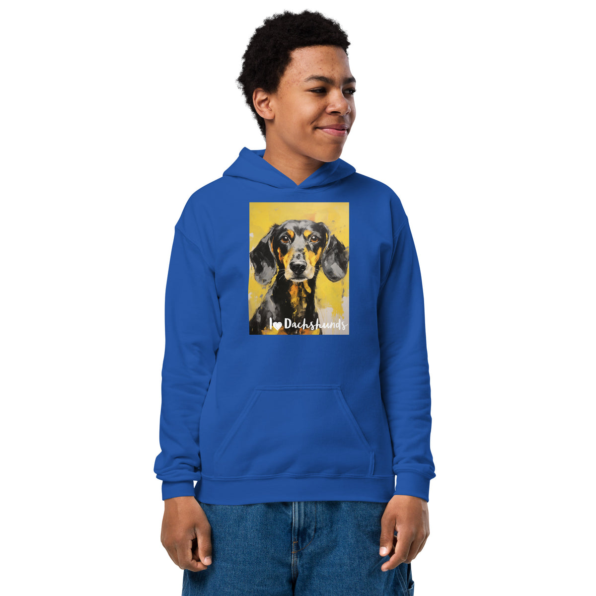 Youth heavy blend hoodie I ❤ Dogs - Dachshund