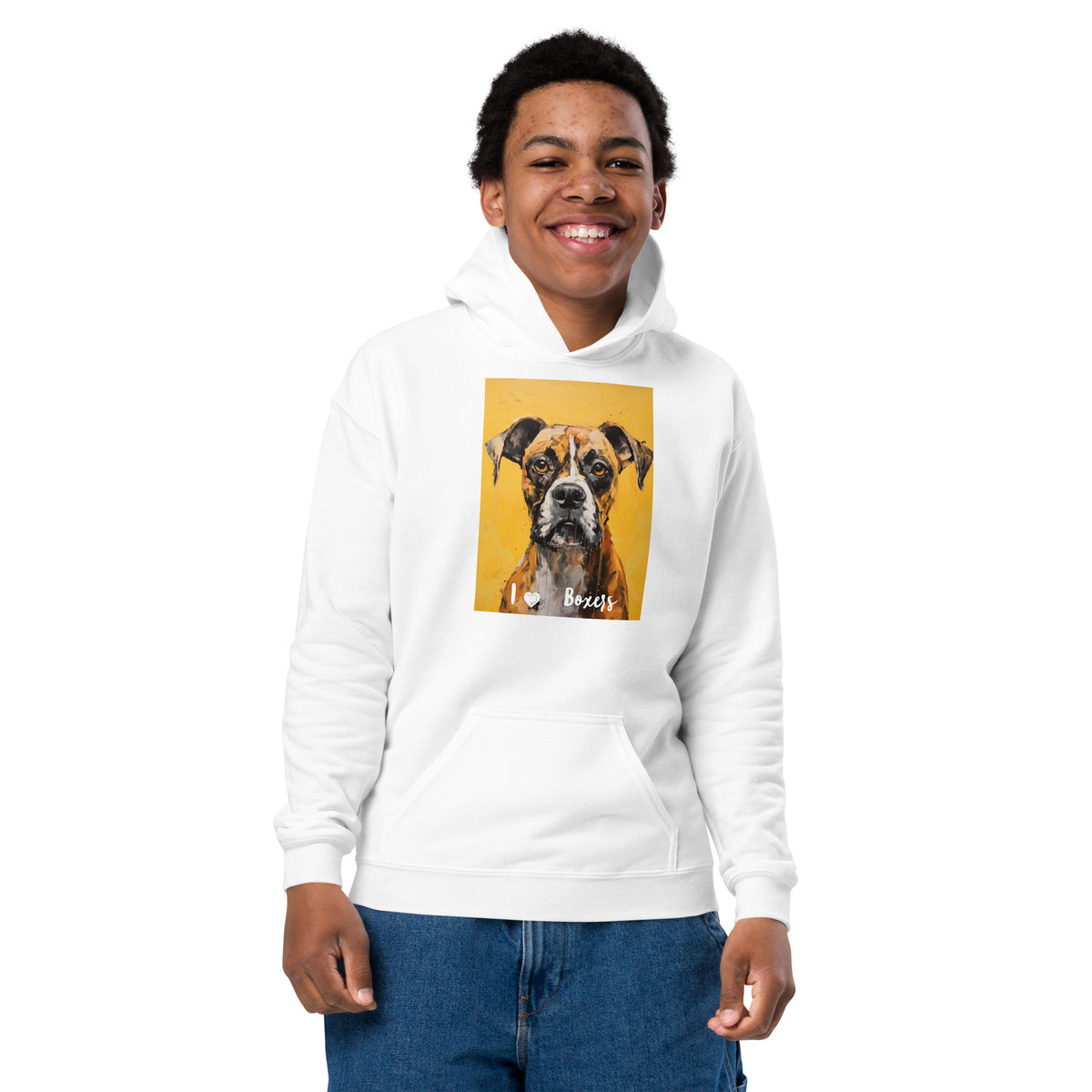 Youth heavy blend hoodie - I ❤ Dogs - Boxer