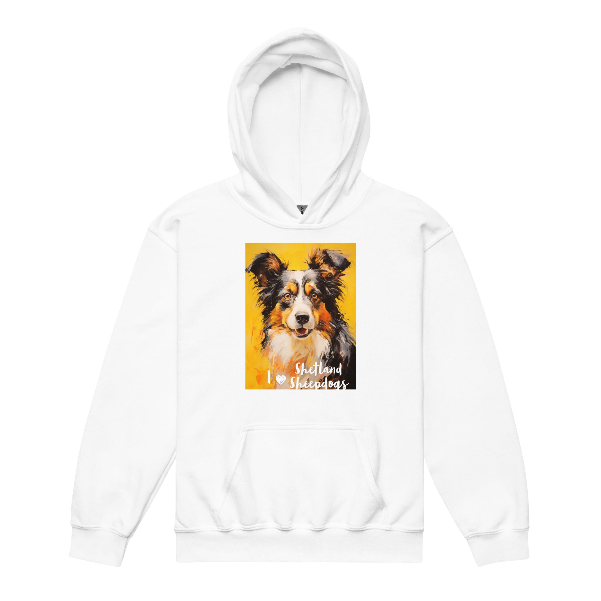 Youth heavy blend hoodie - I ❤ Dogs - Shetland Sheepdog