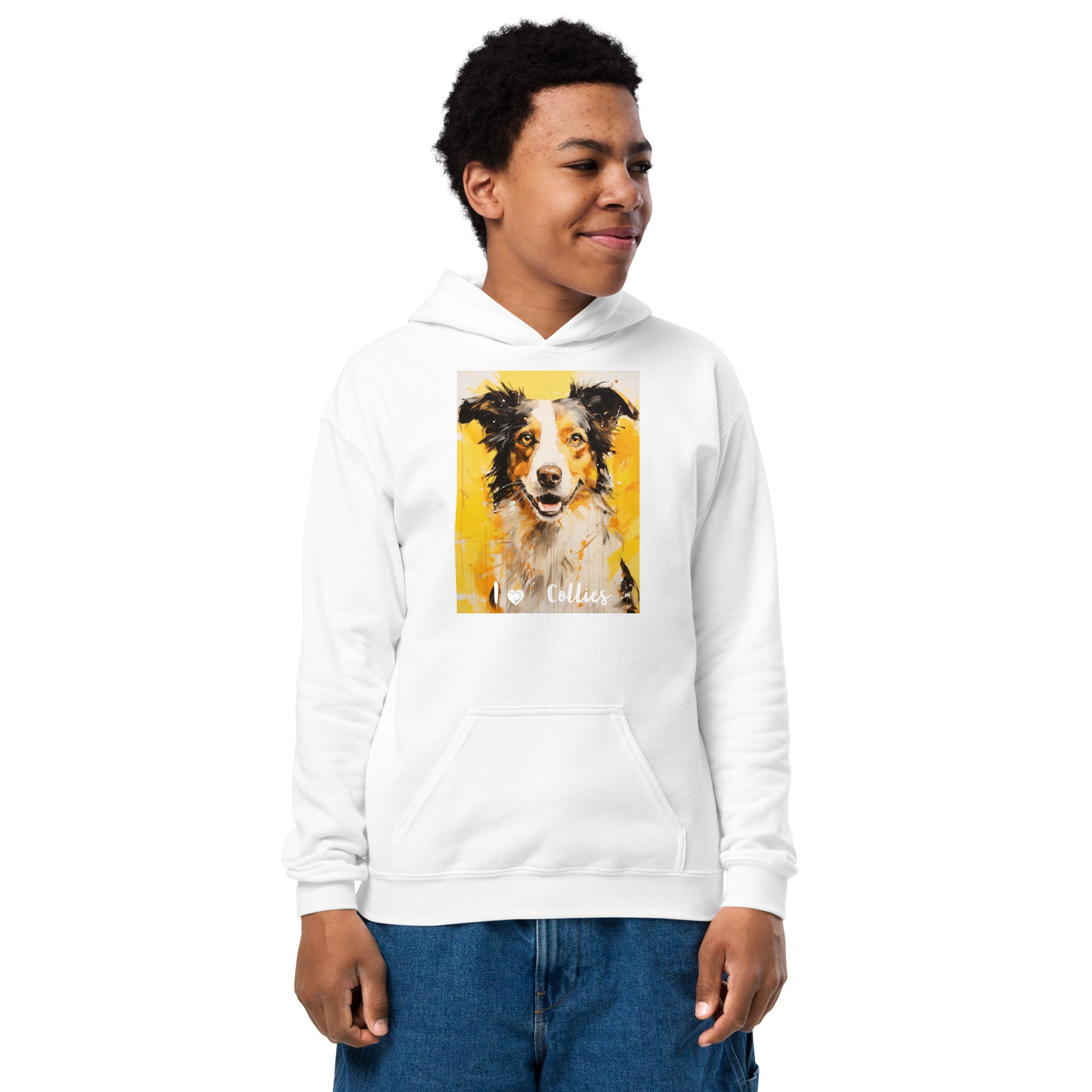 Youth heavy blend hoodie - I ❤ Dogs - Border Collie