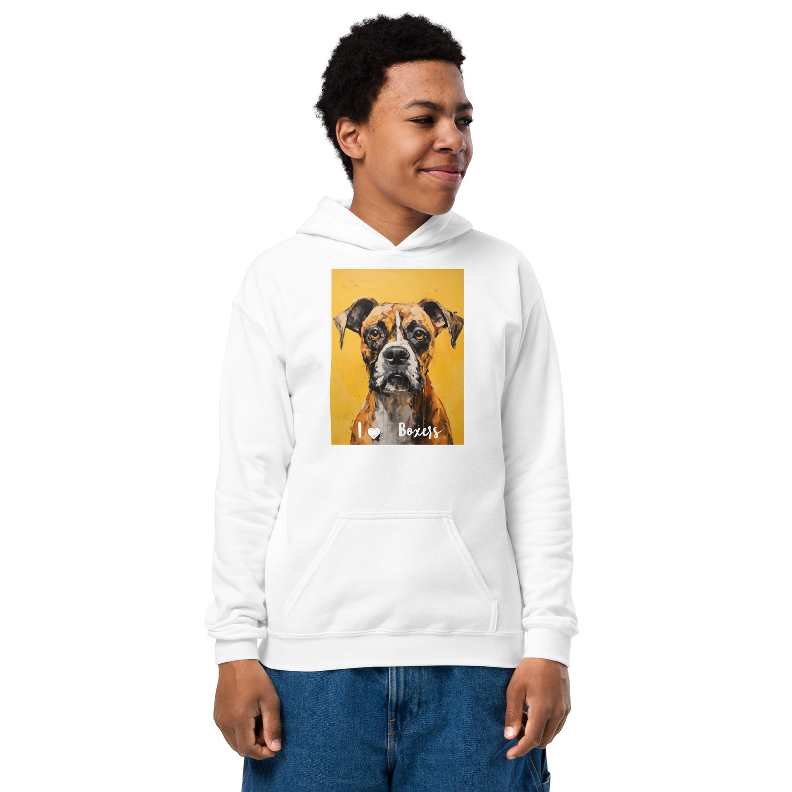 Youth heavy blend hoodie - I ❤ Dogs - Boxer