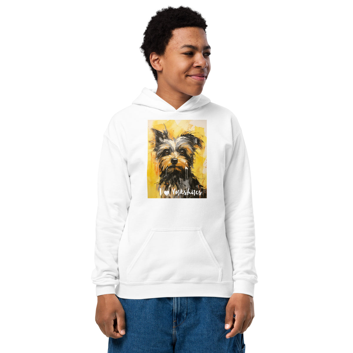 Youth heavy blend hoodie - I ❤ Dogs - Yorkshire Terrier