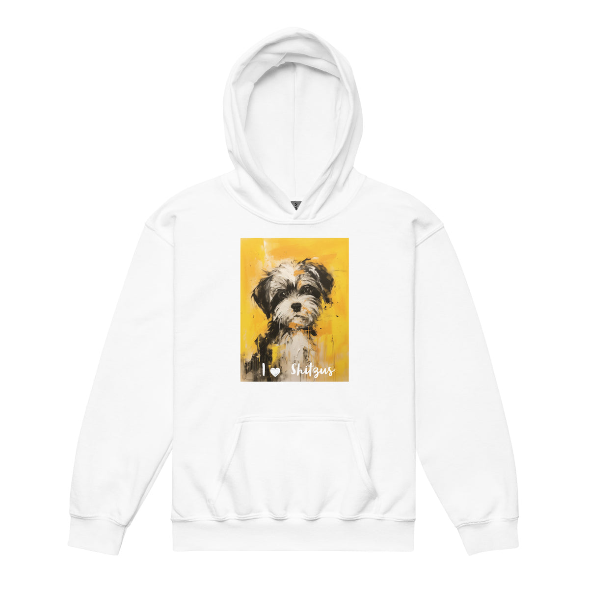 Youth heavy blend hoodie- I ❤ Dogs - Shih Tzu