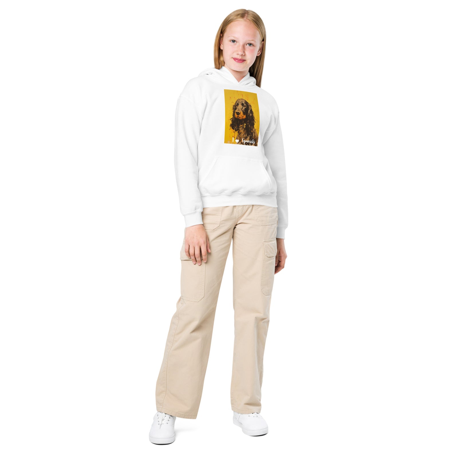 Youth heavy blend hoodie- I ❤ Dogs - Cocker Spaniel (American)