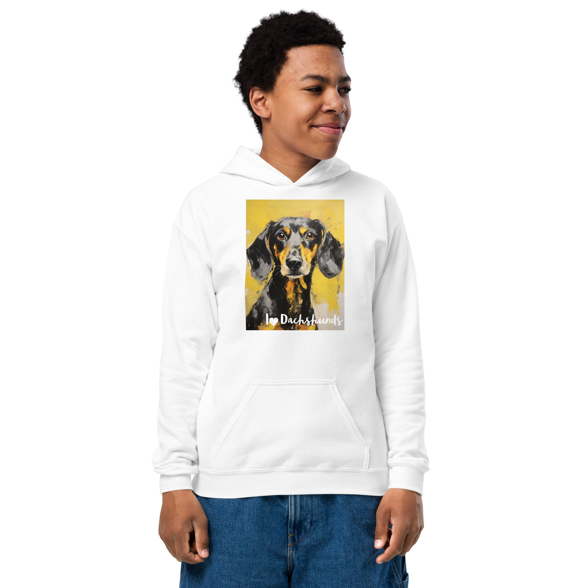 Youth heavy blend hoodie I ❤ Dogs - Dachshund