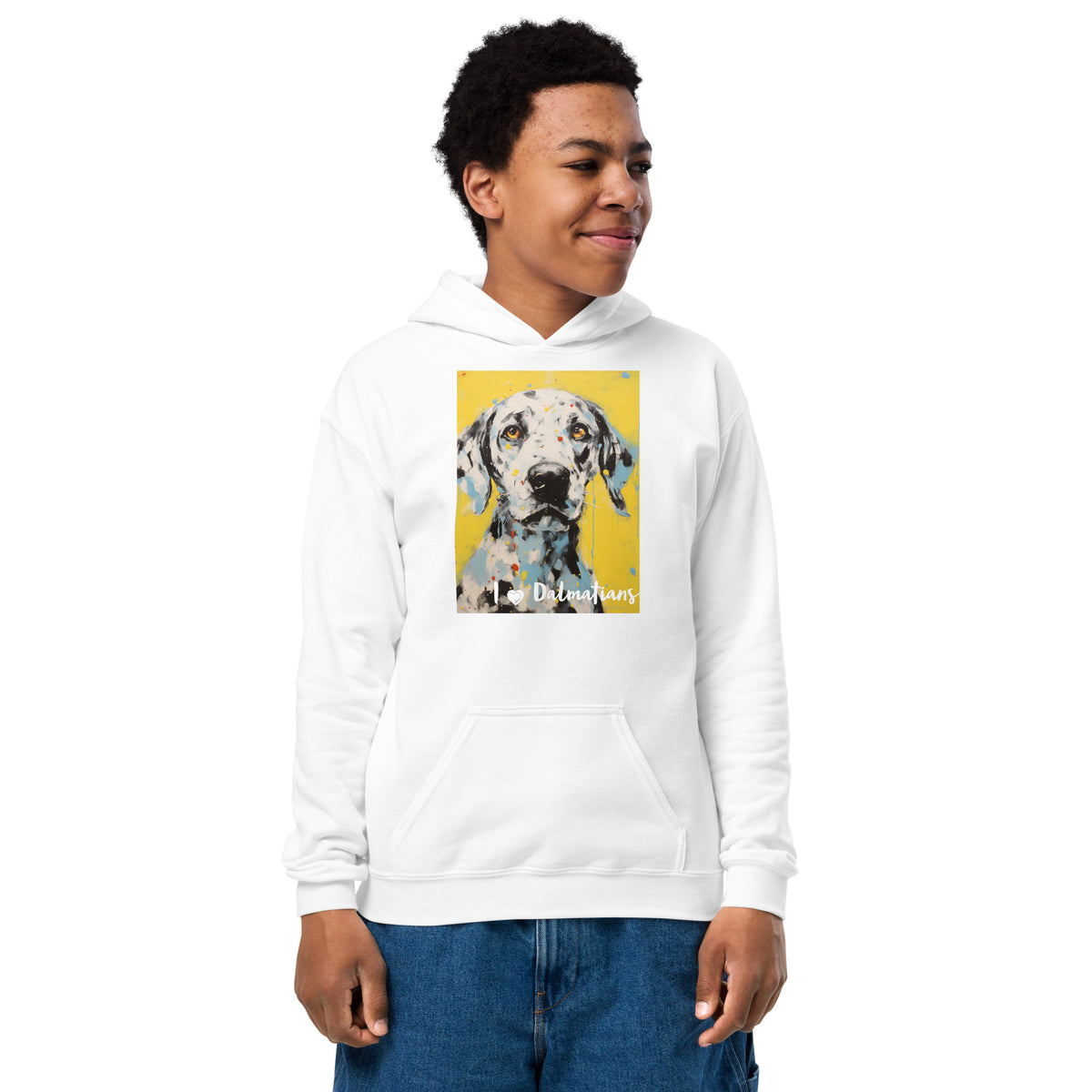 Youth heavy blend hoodie I ❤ Dogs - Dalmatian