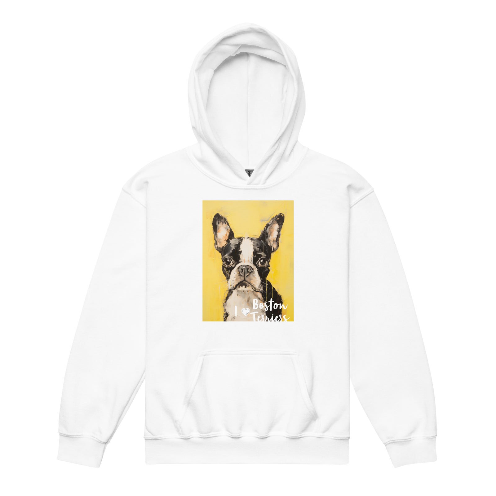 Youth heavy blend hoodie - I ❤ Dogs - Boston Terrier
